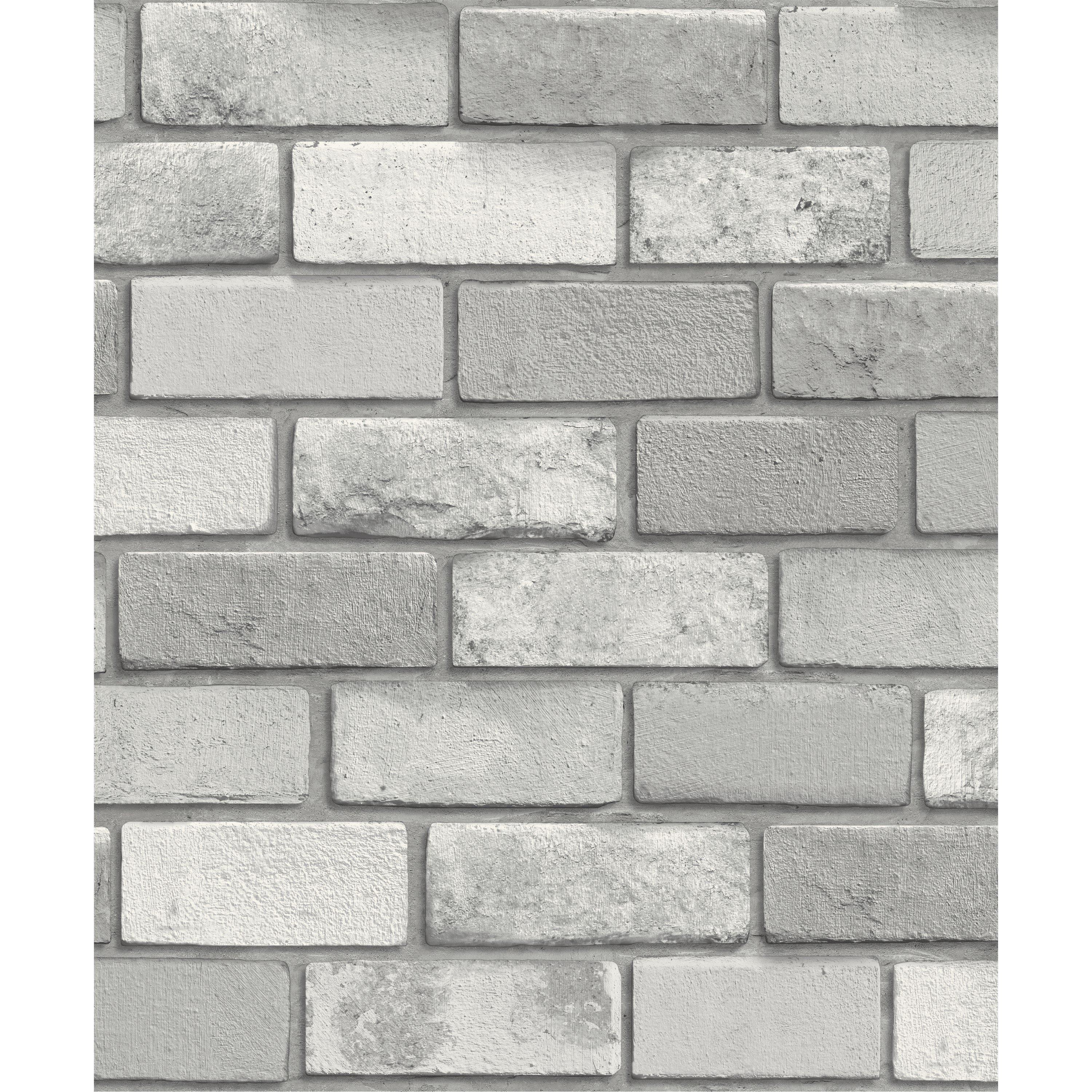 Silver - Arthouse - Diamond Brick Silver Wallpaper - 8