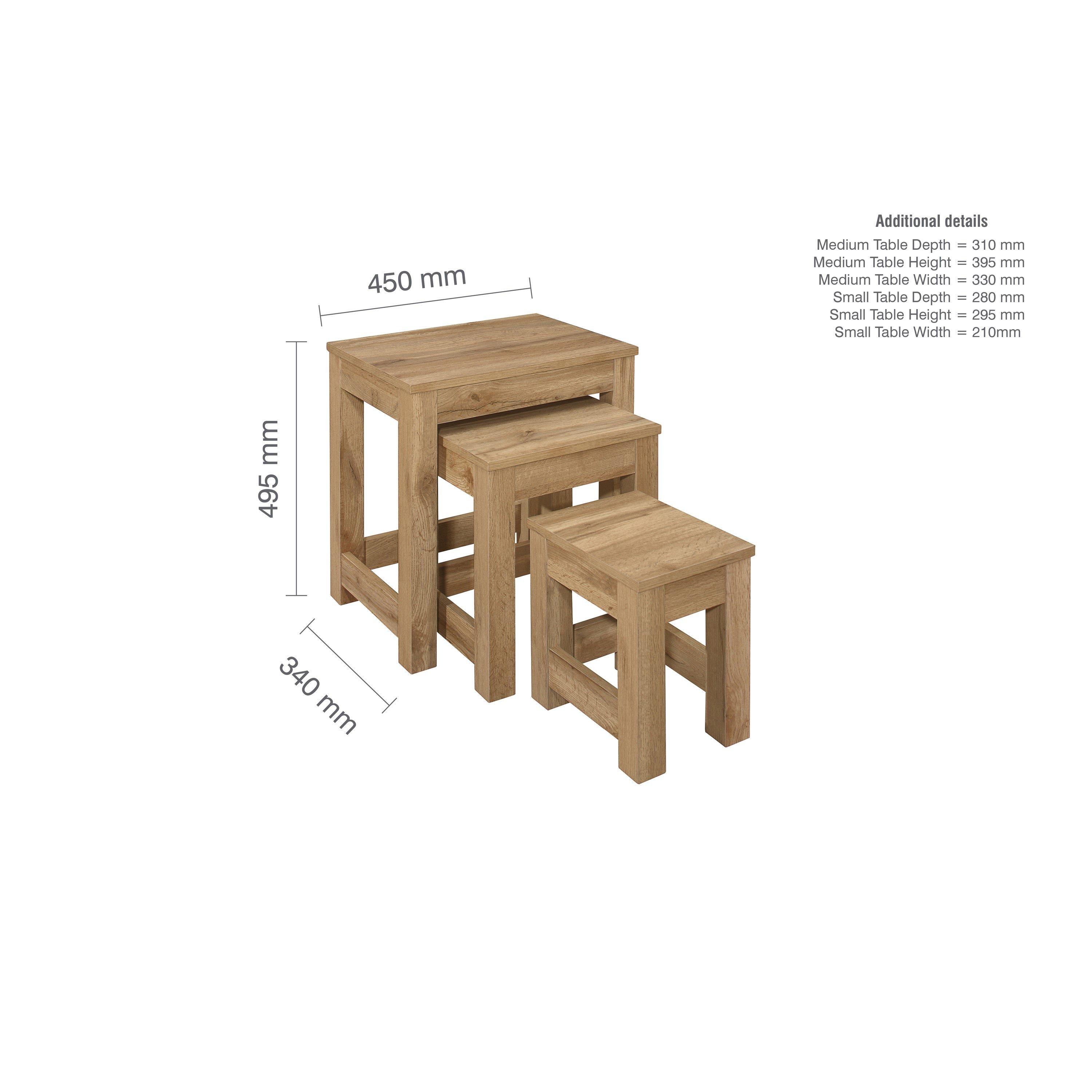 Oak - Birlea - Compton Nest of Tables - 6