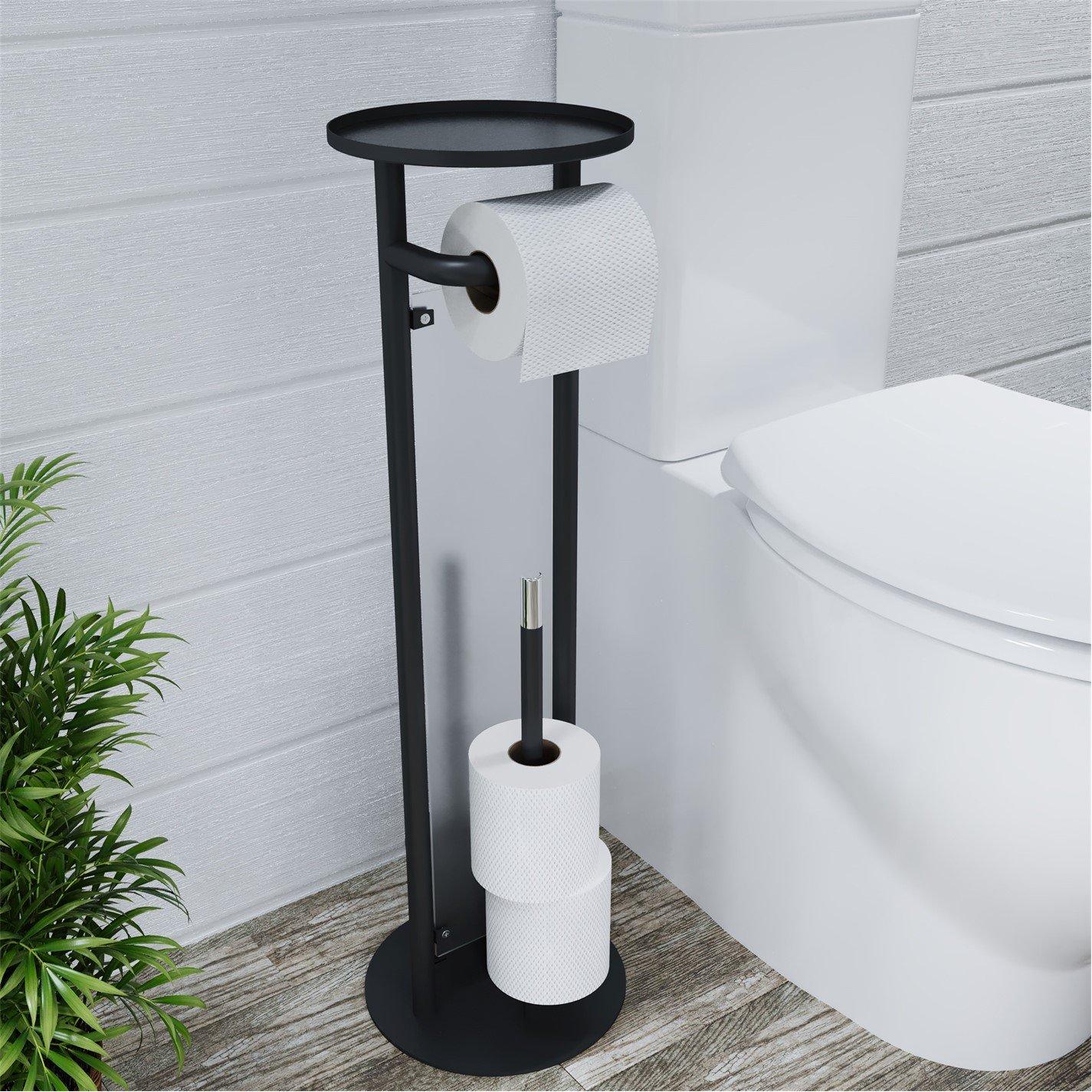Chrome - Croydex - Bathroom Toilet Butler Matt Black - 1