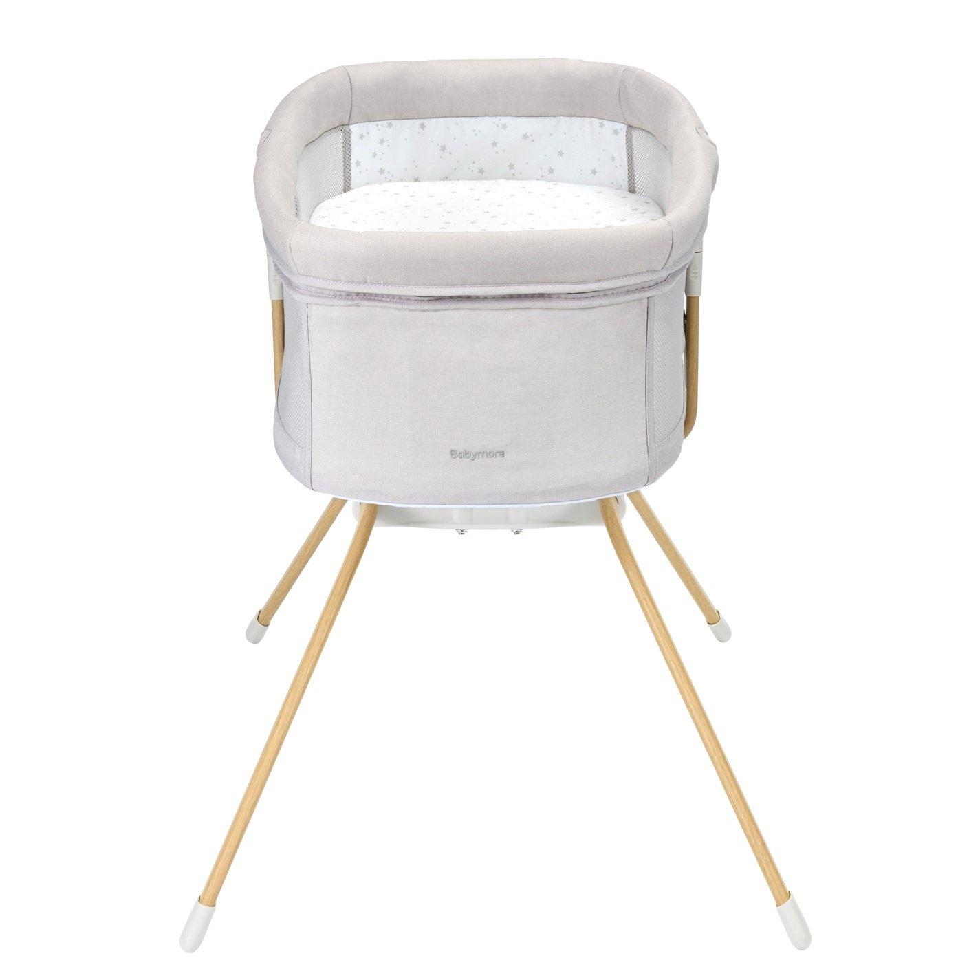 Grey - Babymore - Babymore Air Motion Gliding Crib Grey - 5
