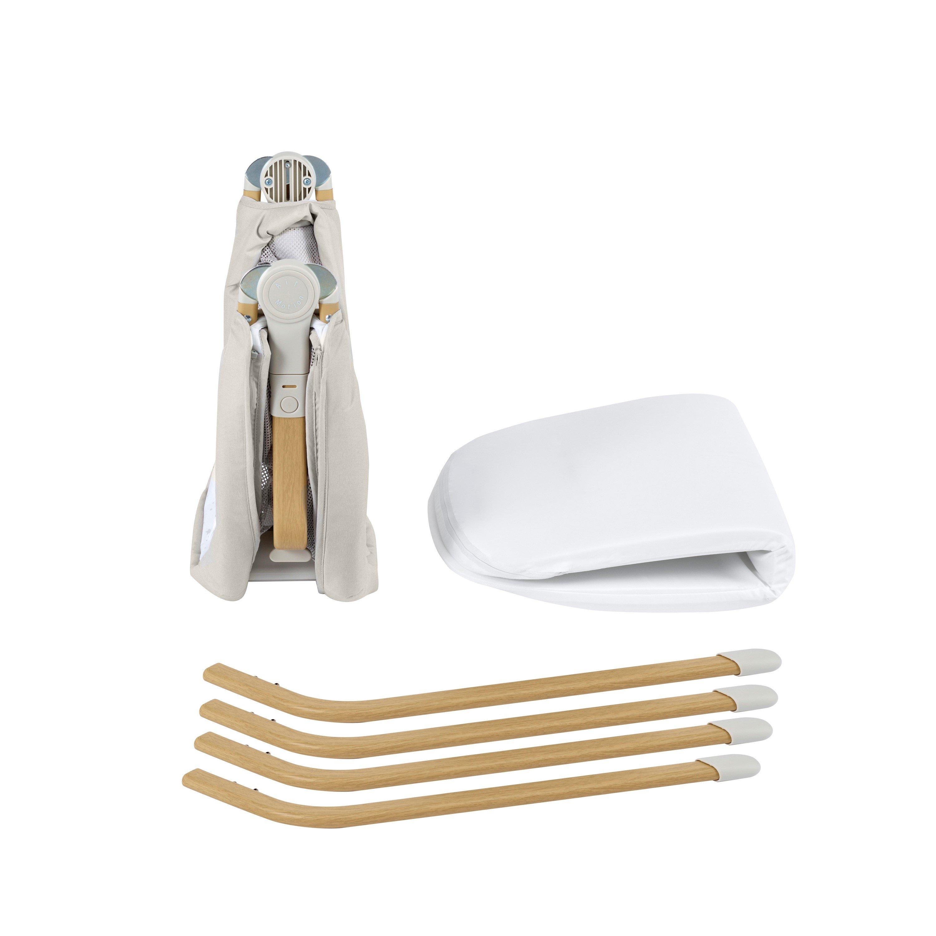 Grey - Babymore - Babymore Air Motion Gliding Crib Grey - 6