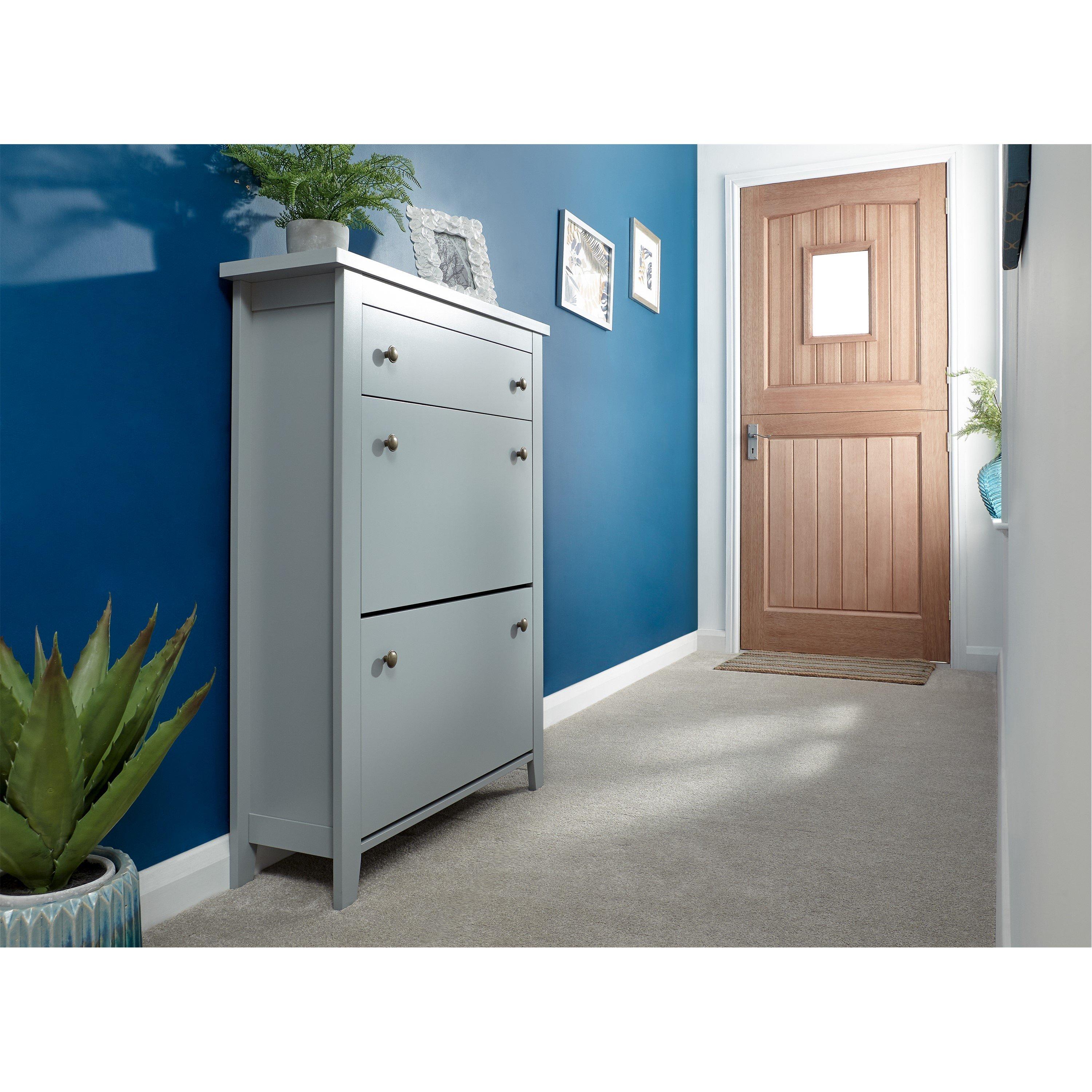 Gfw  Deluxe Two Tier Shoe Cabinet - Grey