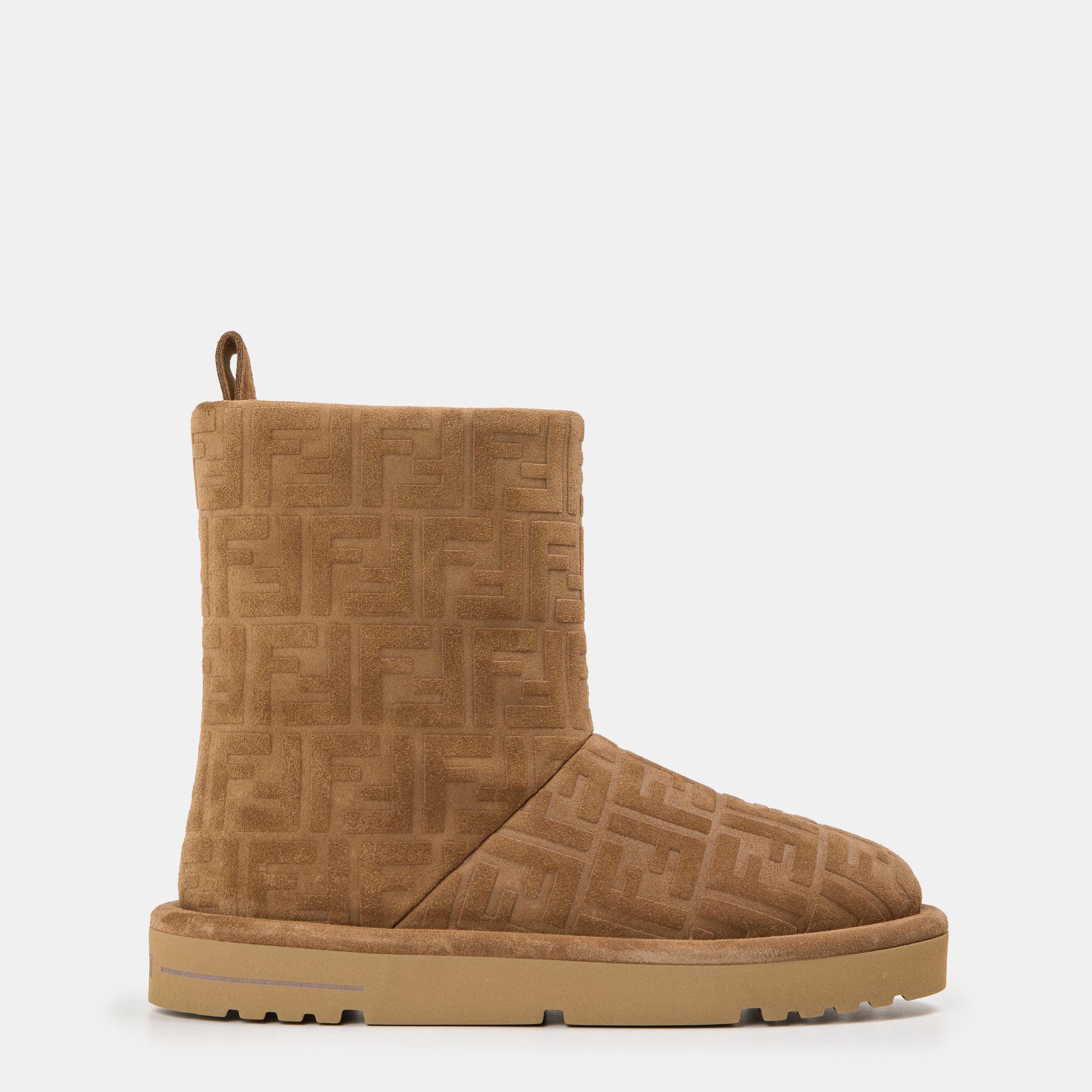 Fendi Women's Insulated Grip Sole Snow Boots - Tabacco/Latte - Size 7 (40)