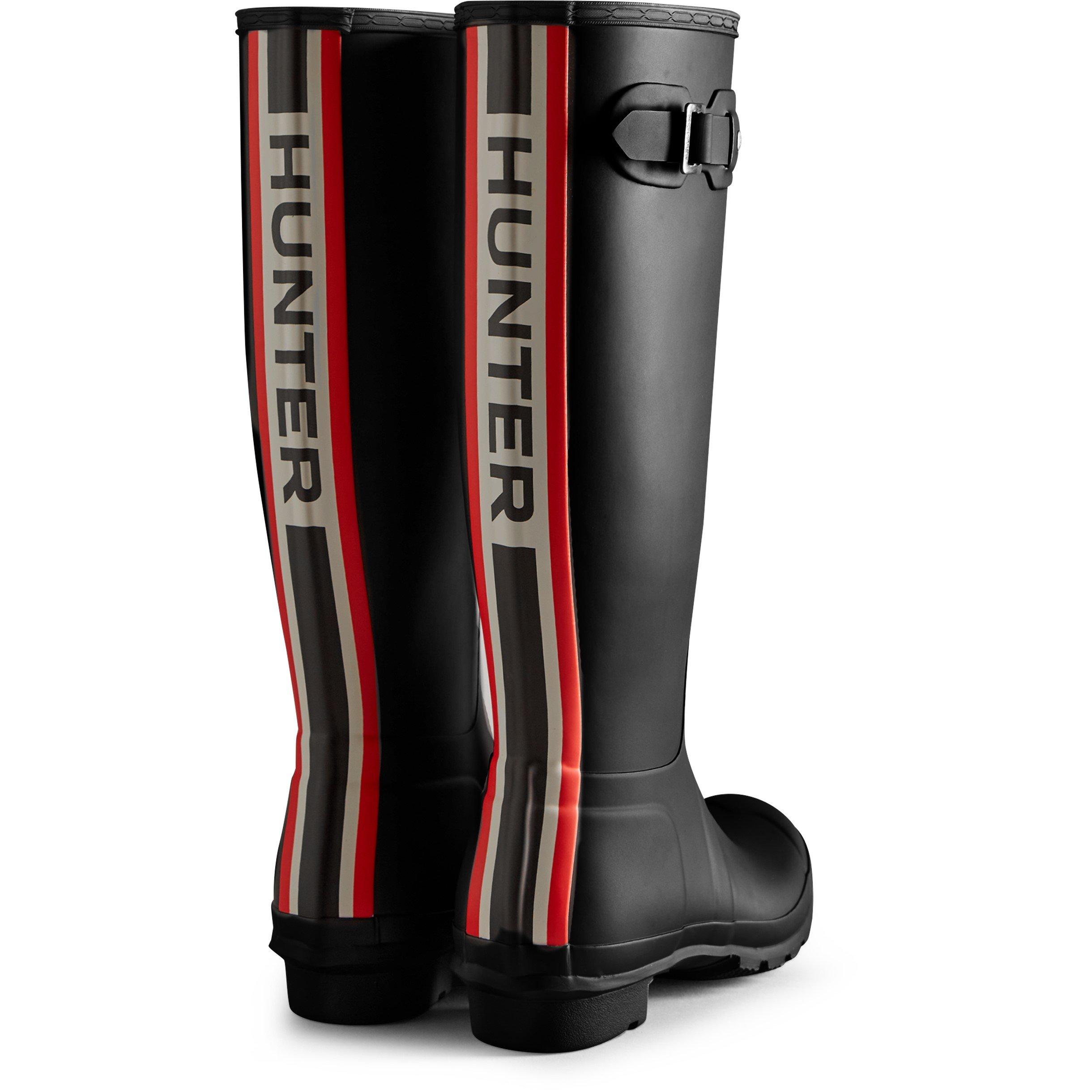 Preto - Hunter - Women's Tall Tri Fold Logo Wellies - 3