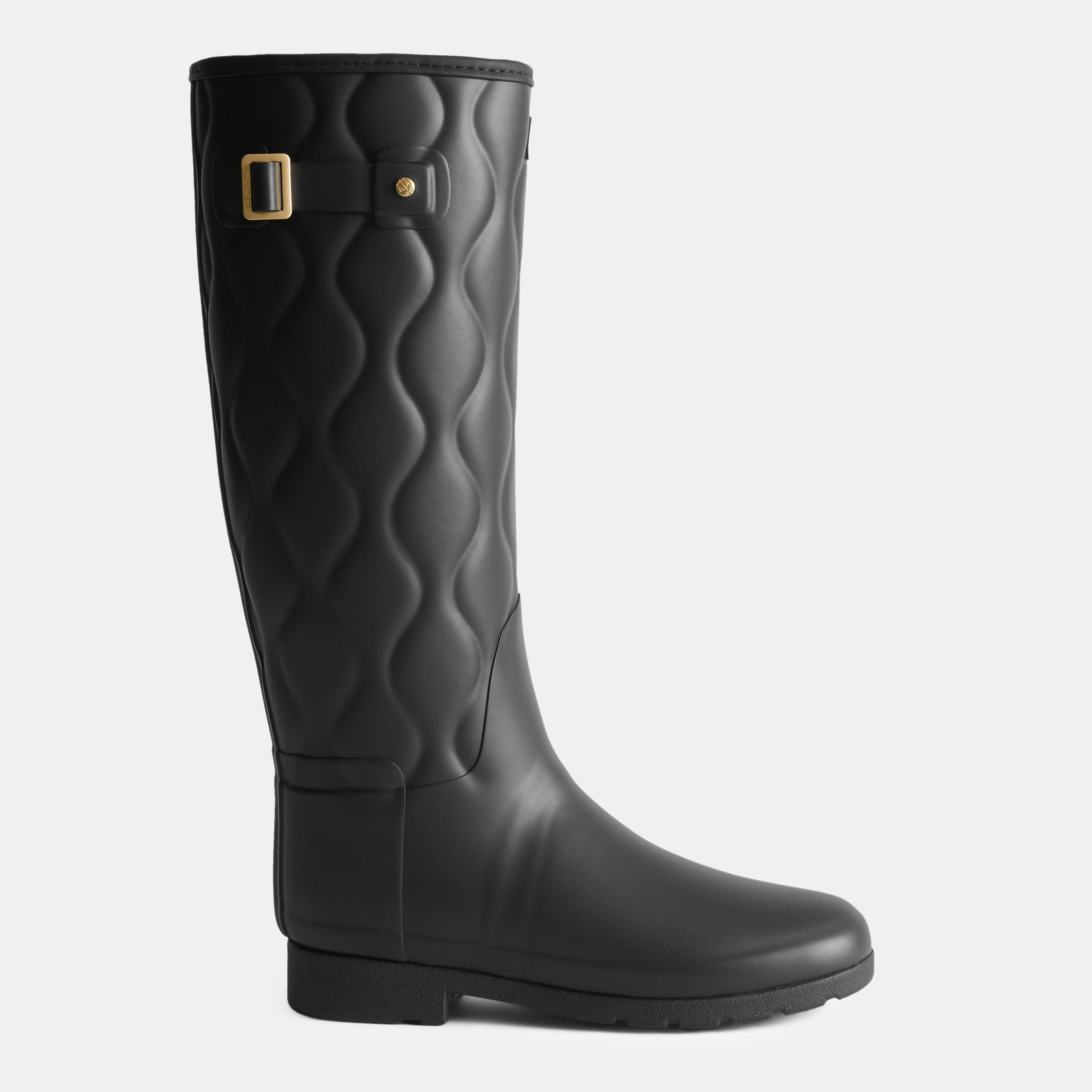 Black - Hunter - Women's Tall Quilted Wellies - 1