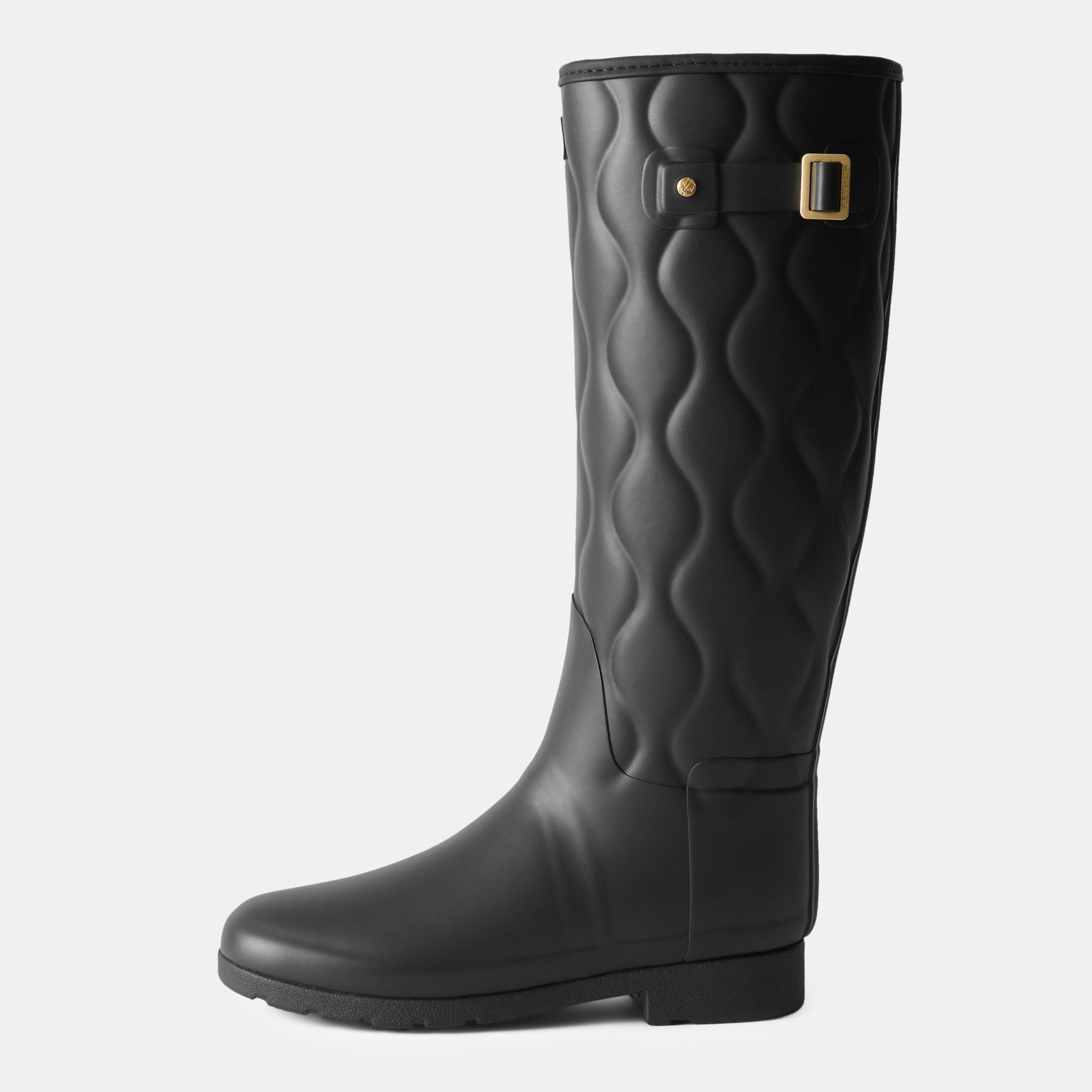 Black - Hunter - Women's Tall Quilted Wellies - 2