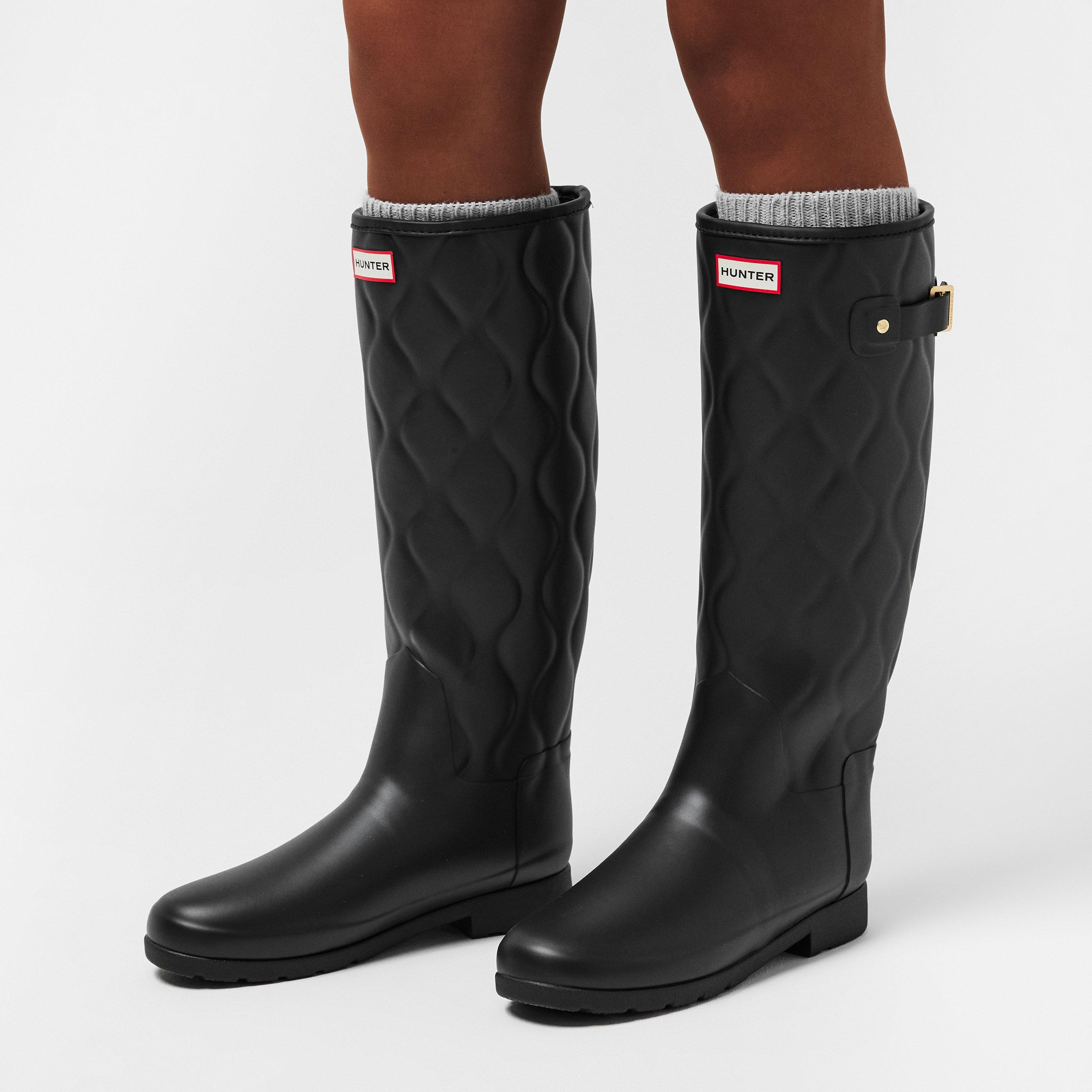 Black - Hunter - Women's Tall Quilted Wellies - 3