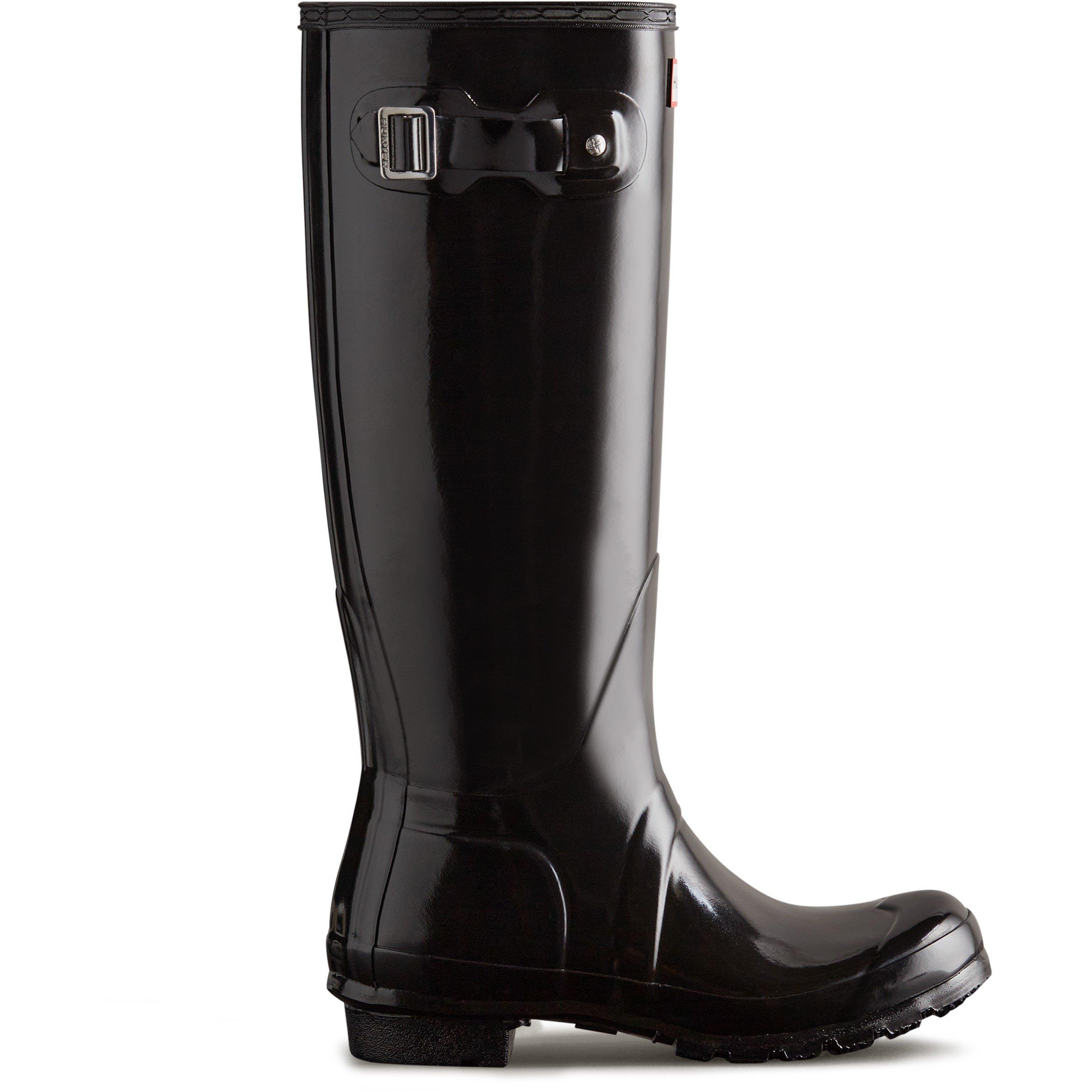 Black Gloss - Hunter - Original Glossy Tall Wellies - 1