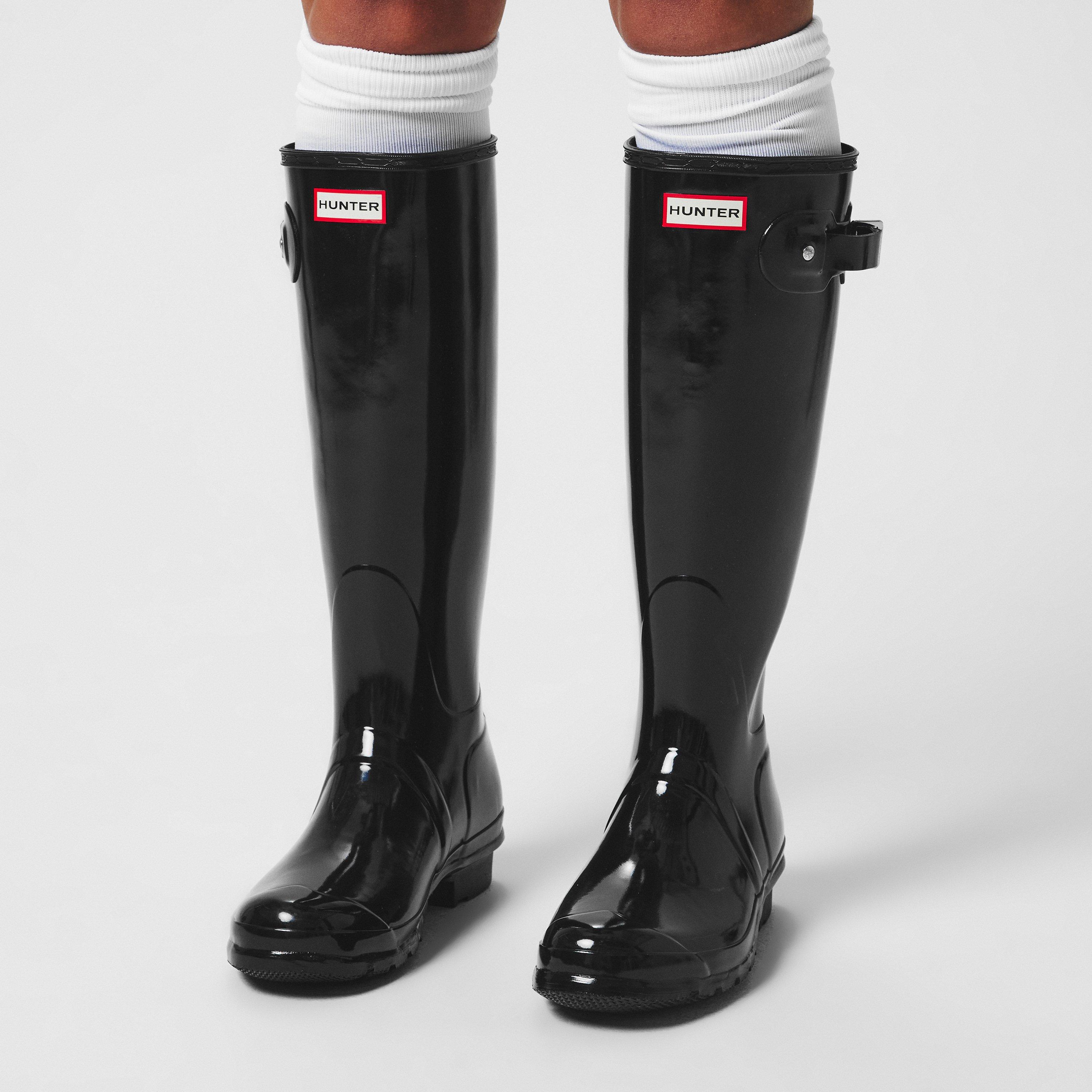 Black Gloss - Hunter - Original Glossy Tall Wellies - 2
