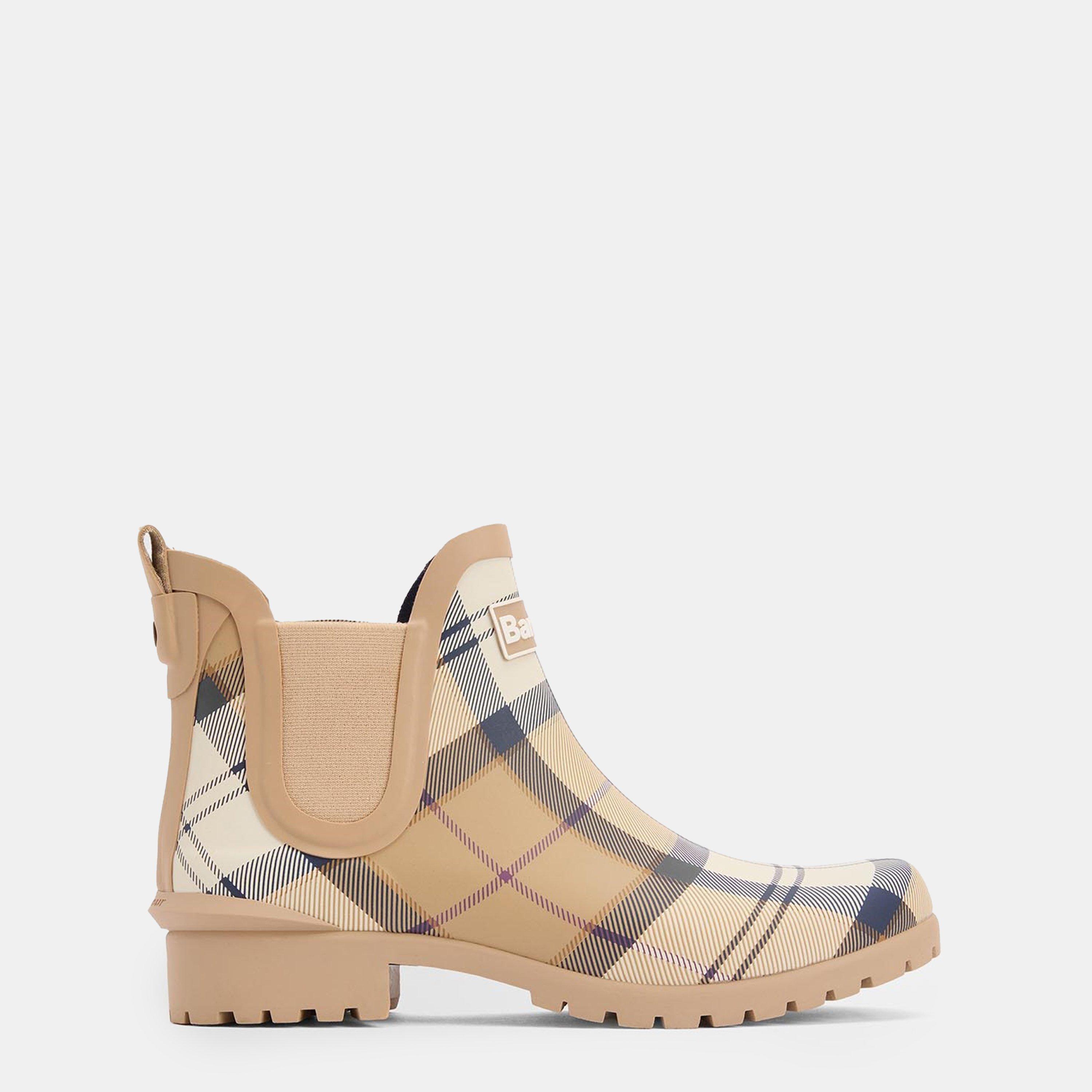 Barbour Womens Wilton Chelsea Wellington Boots - Hessian Tartan - Size 5 (38)