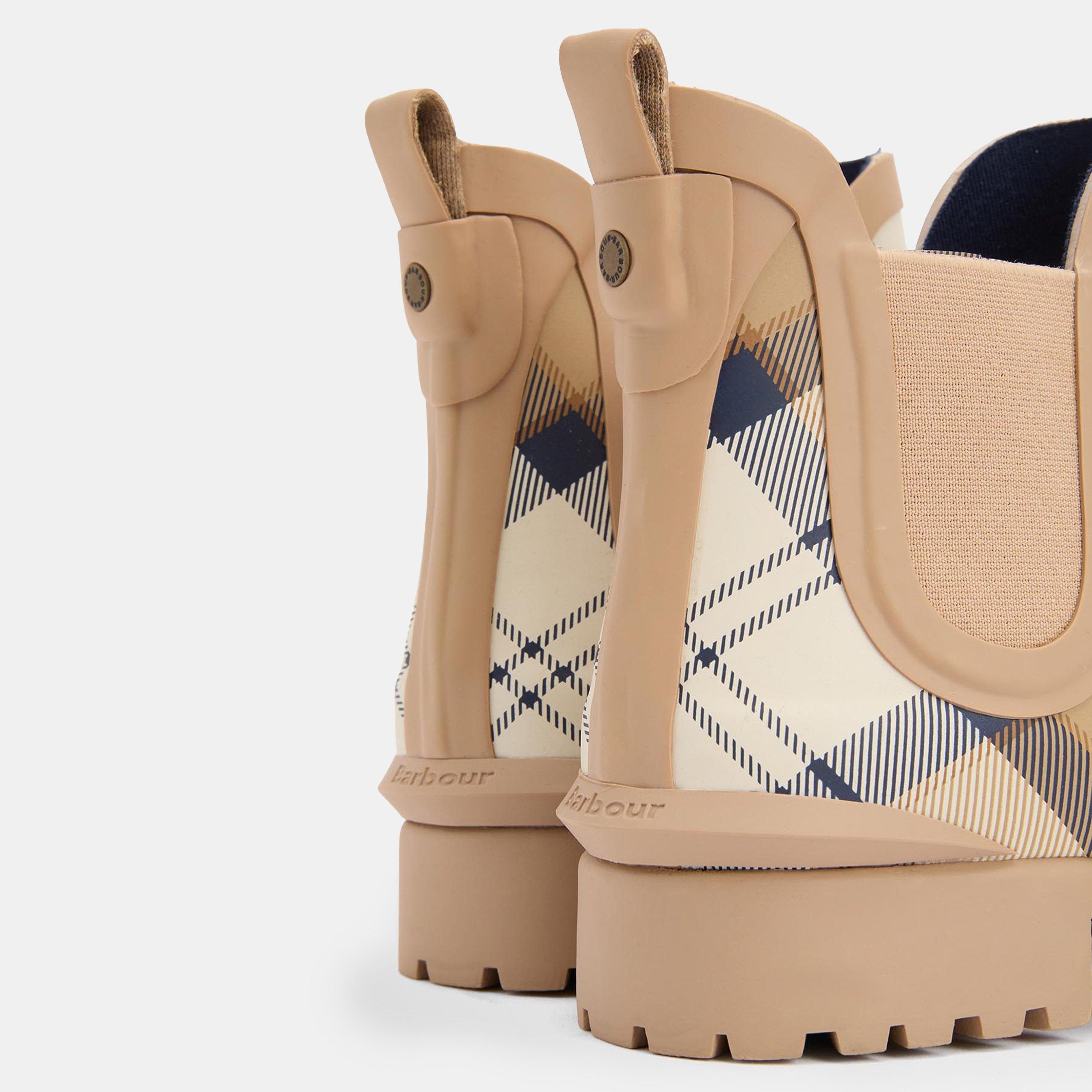 Hessian Tartan - Barbour - Womens Wilton Chelsea Wellington Boots - 6