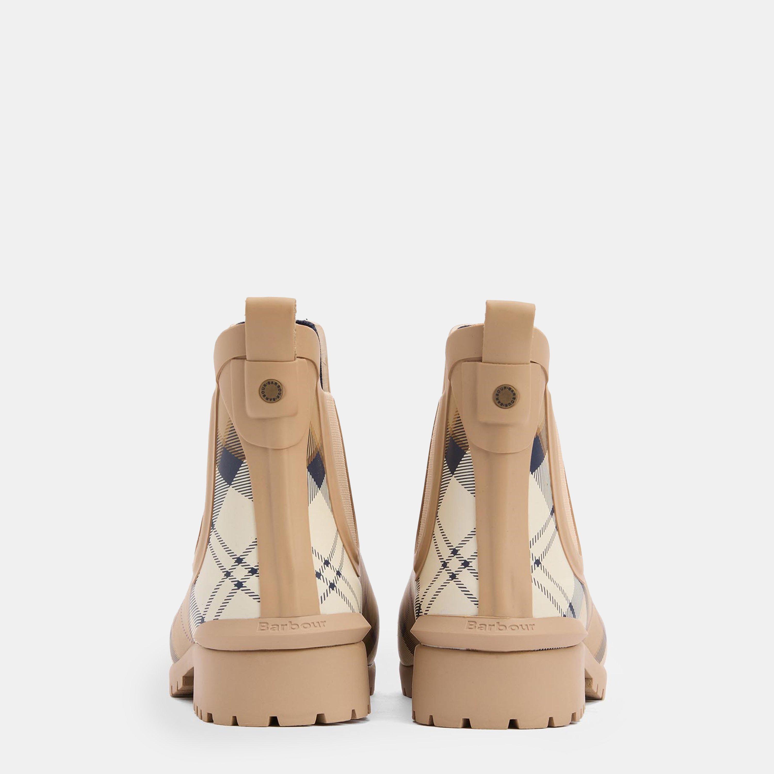 Hessian Tartan - Barbour - Womens Wilton Chelsea Wellington Boots - 7