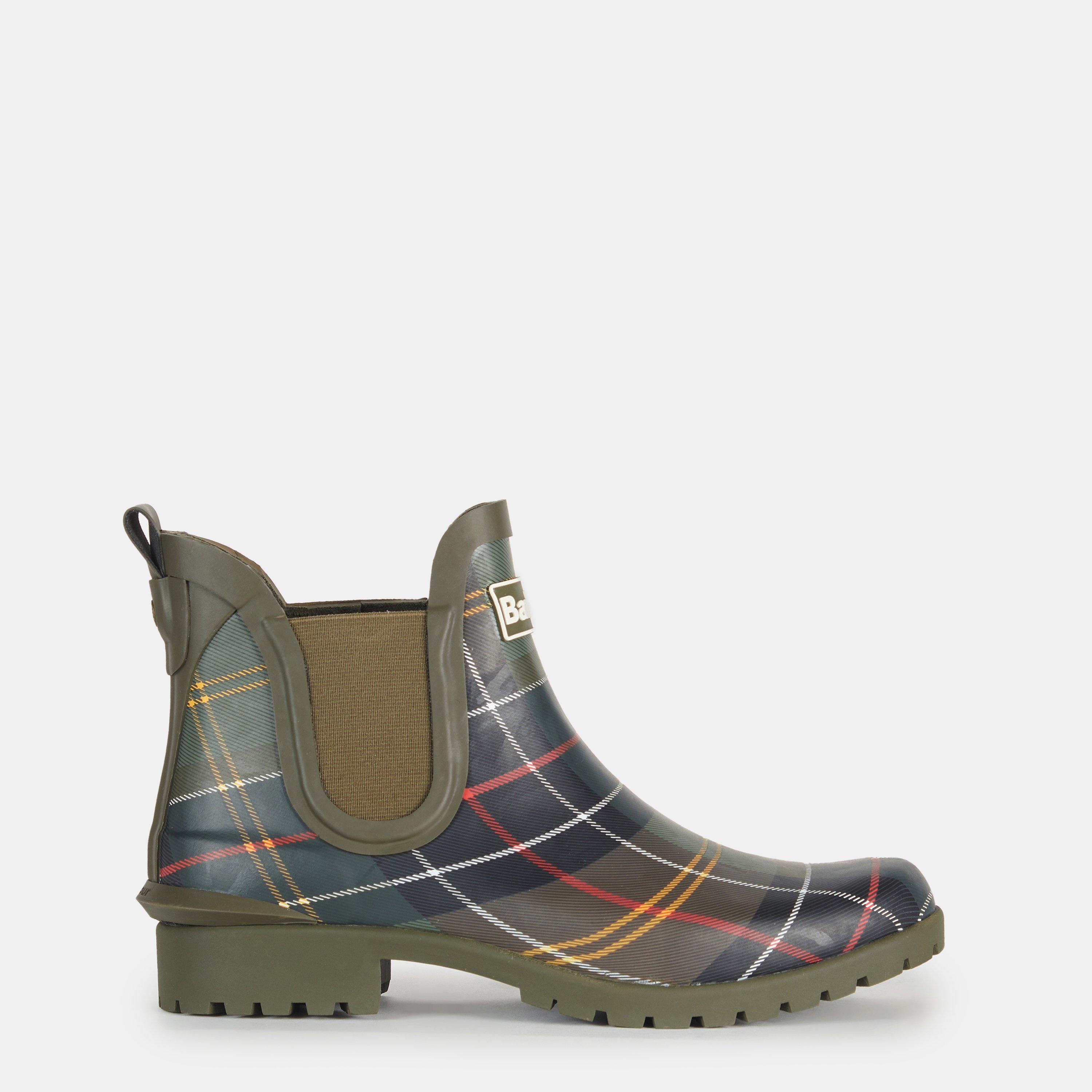 Barbour Womens Wilton Chelsea Wellington Boots - Classic Tartan - Size 5 (38)