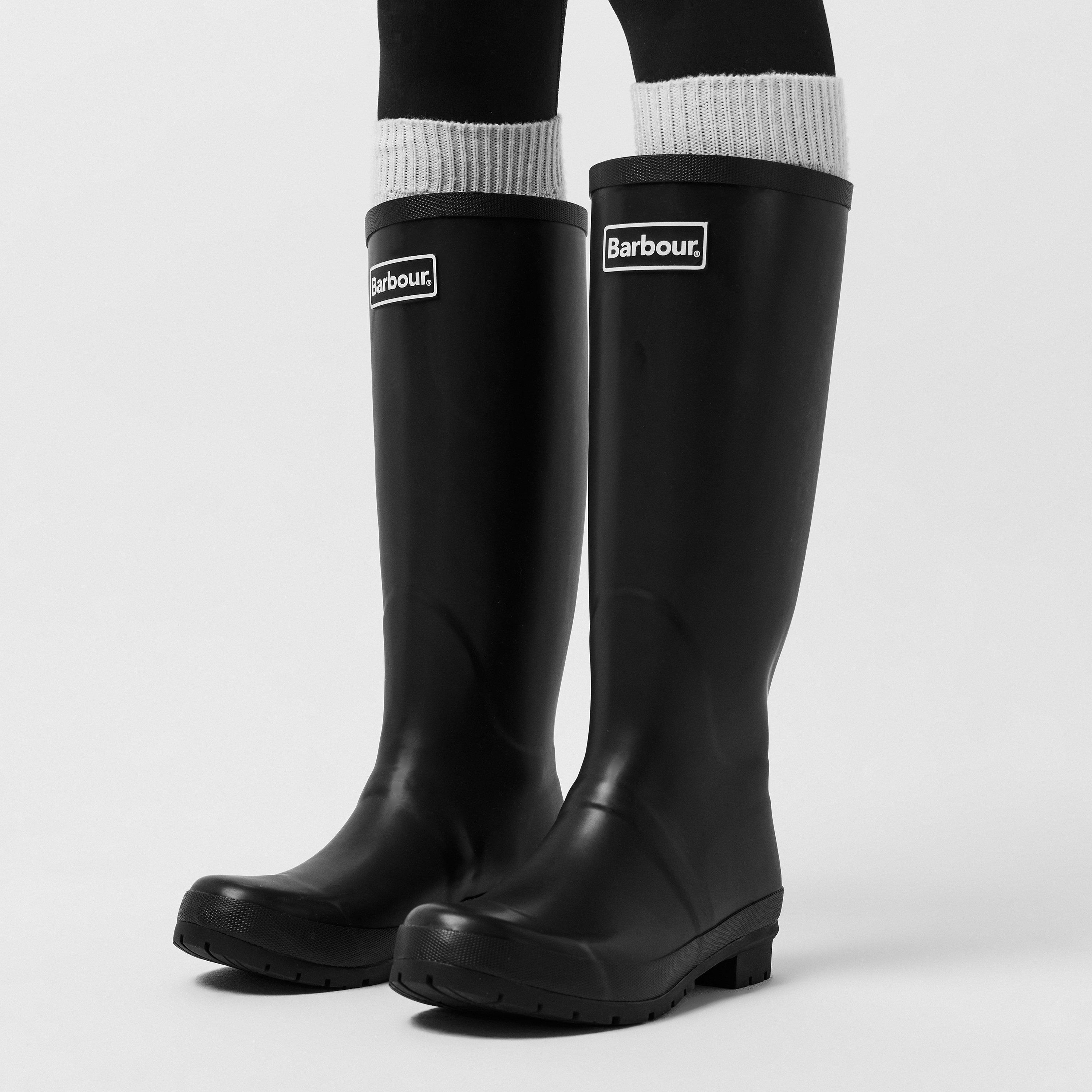 Black - Barbour - Women's Abbey High Wellington Boots - 3