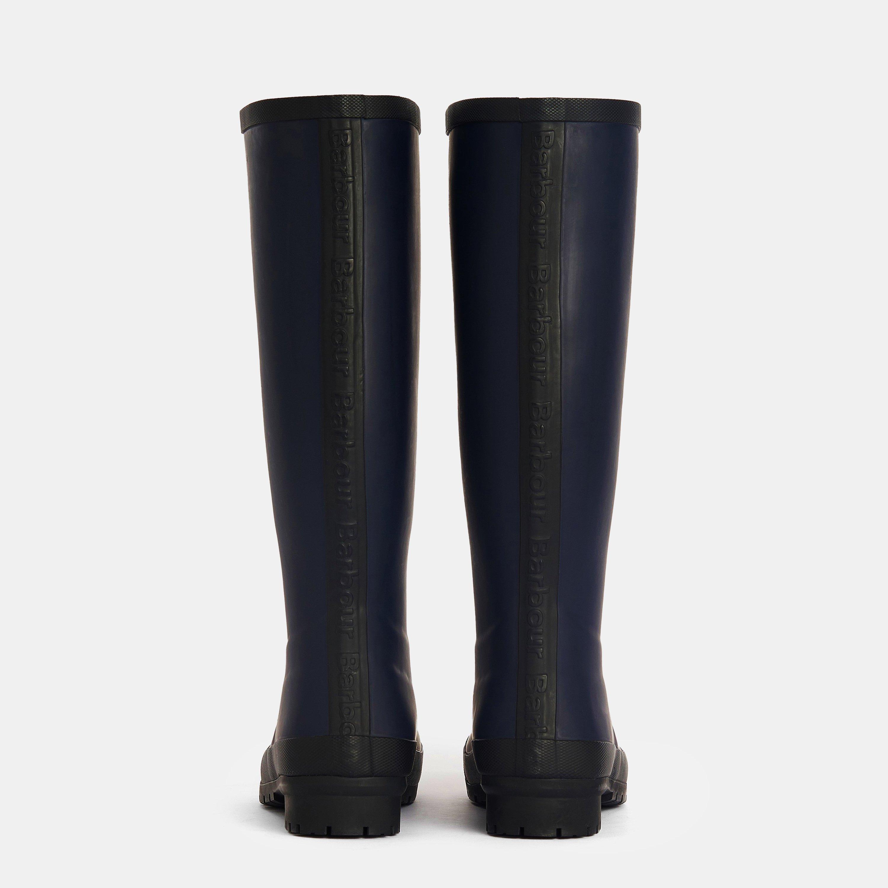 Navy - Barbour - Womens Abbey Wellington Boots - 4