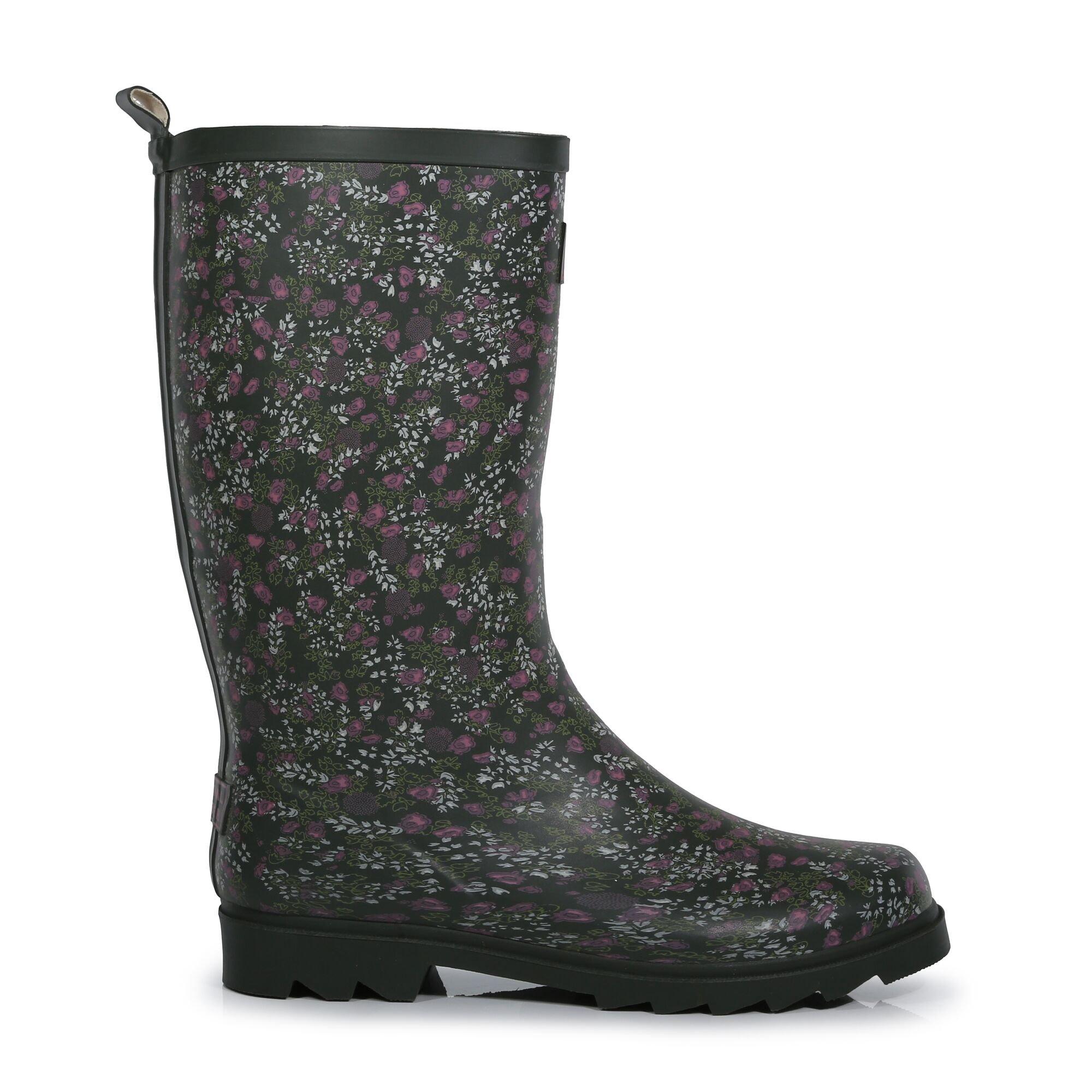 Khaki/Blumenmuster - Regatta - Fairweather Cosy Wellies - 2
