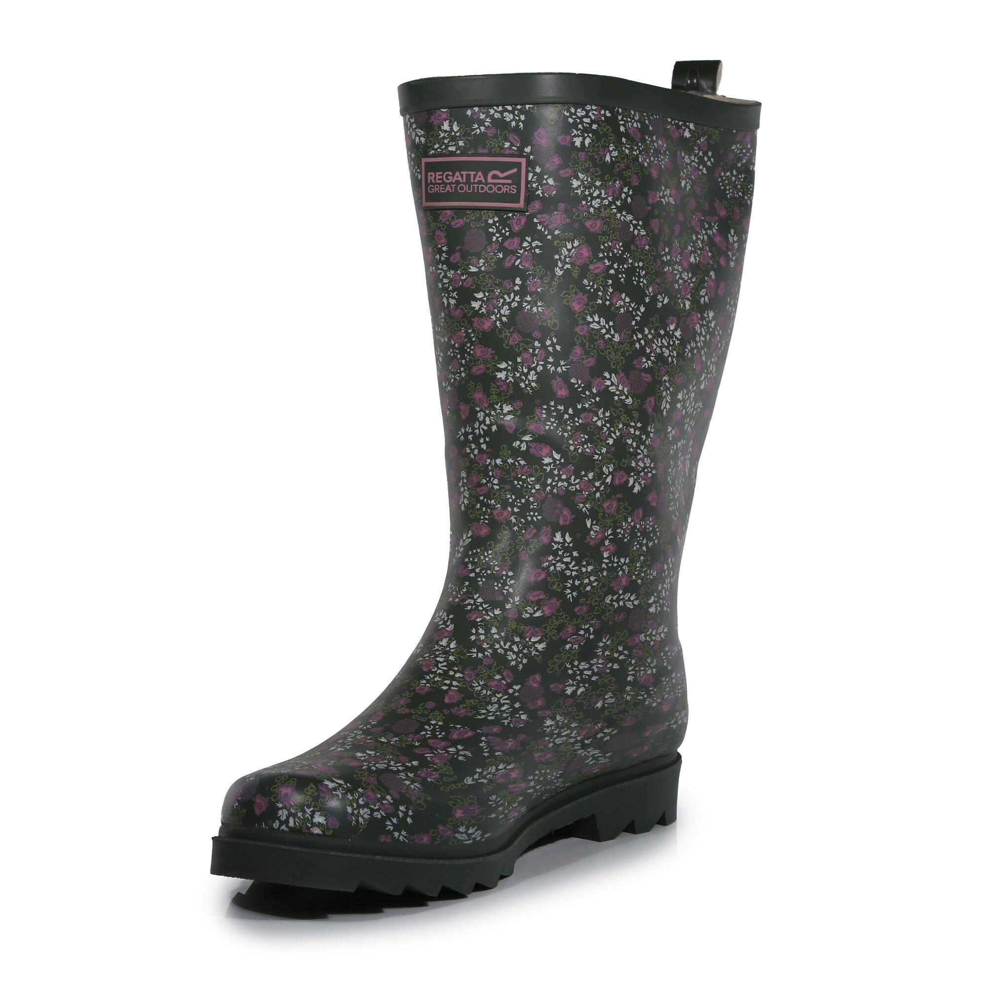 Khaki/Blumenmuster - Regatta - Fairweather Cosy Wellies - 3