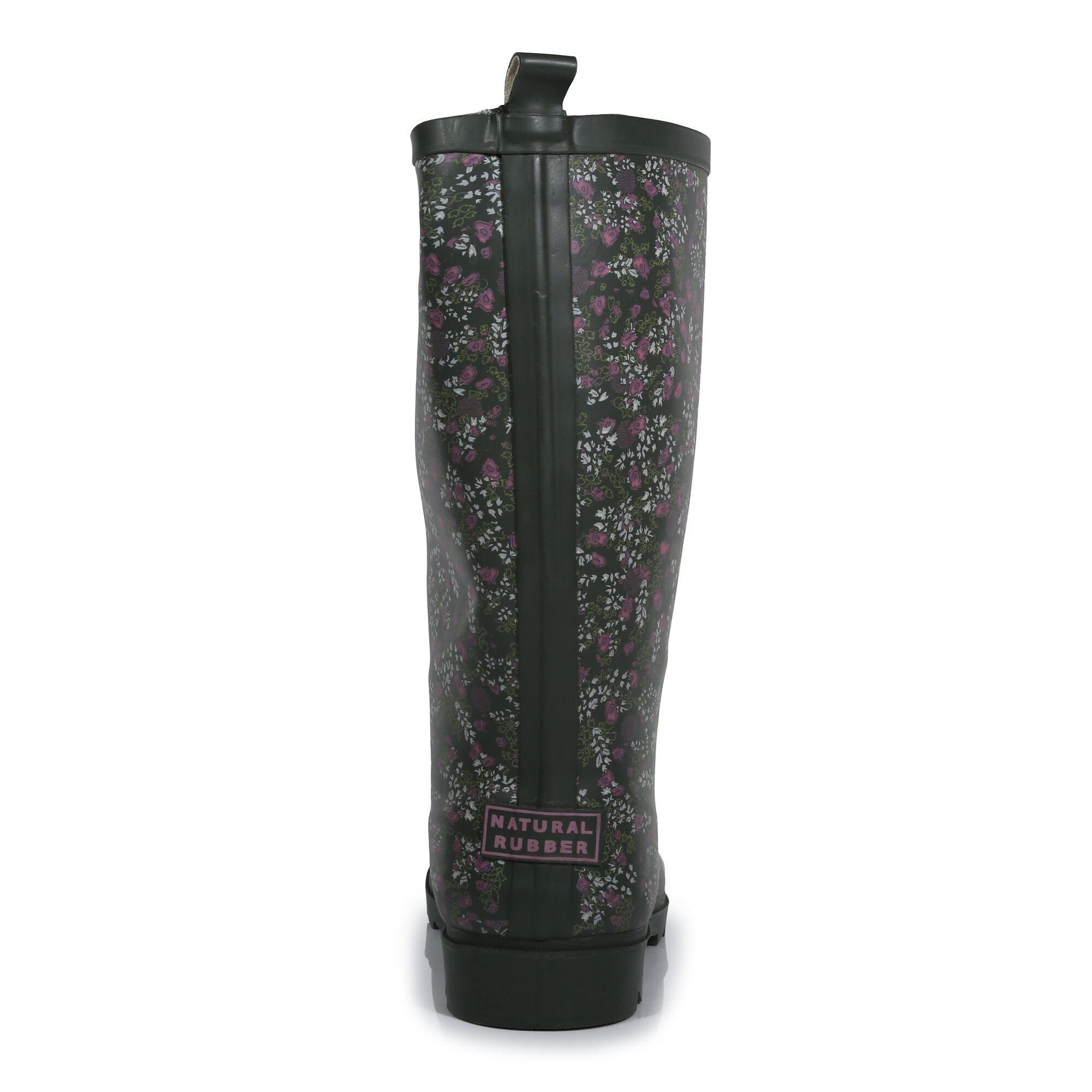 Khaki/Blumenmuster - Regatta - Fairweather Cosy Wellies - 4