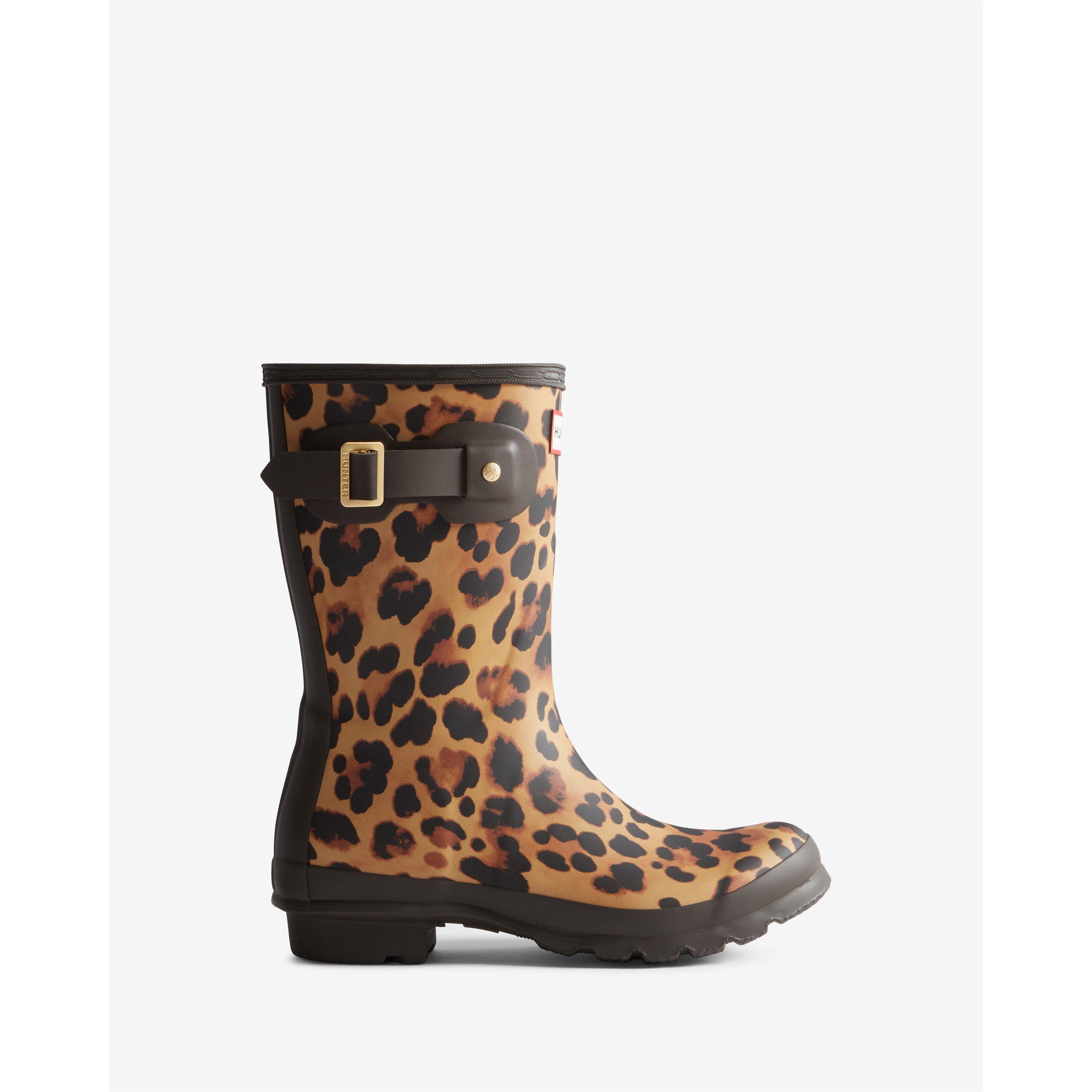 Leopard Brown - Hunter - Women's Wellington Boots - 1