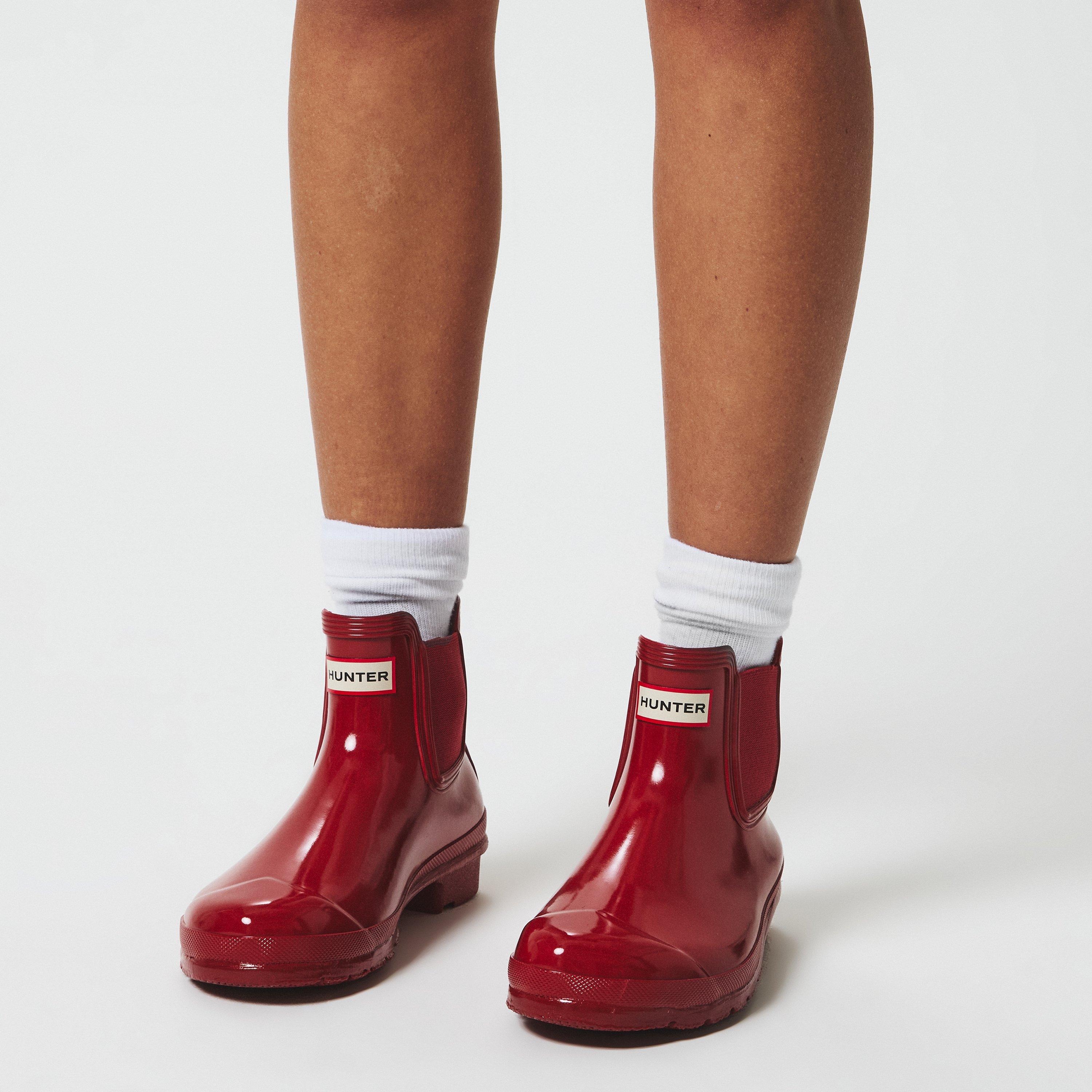 Red Gloss - Hunter - Women's Chelsea Gloss Wellies - 2