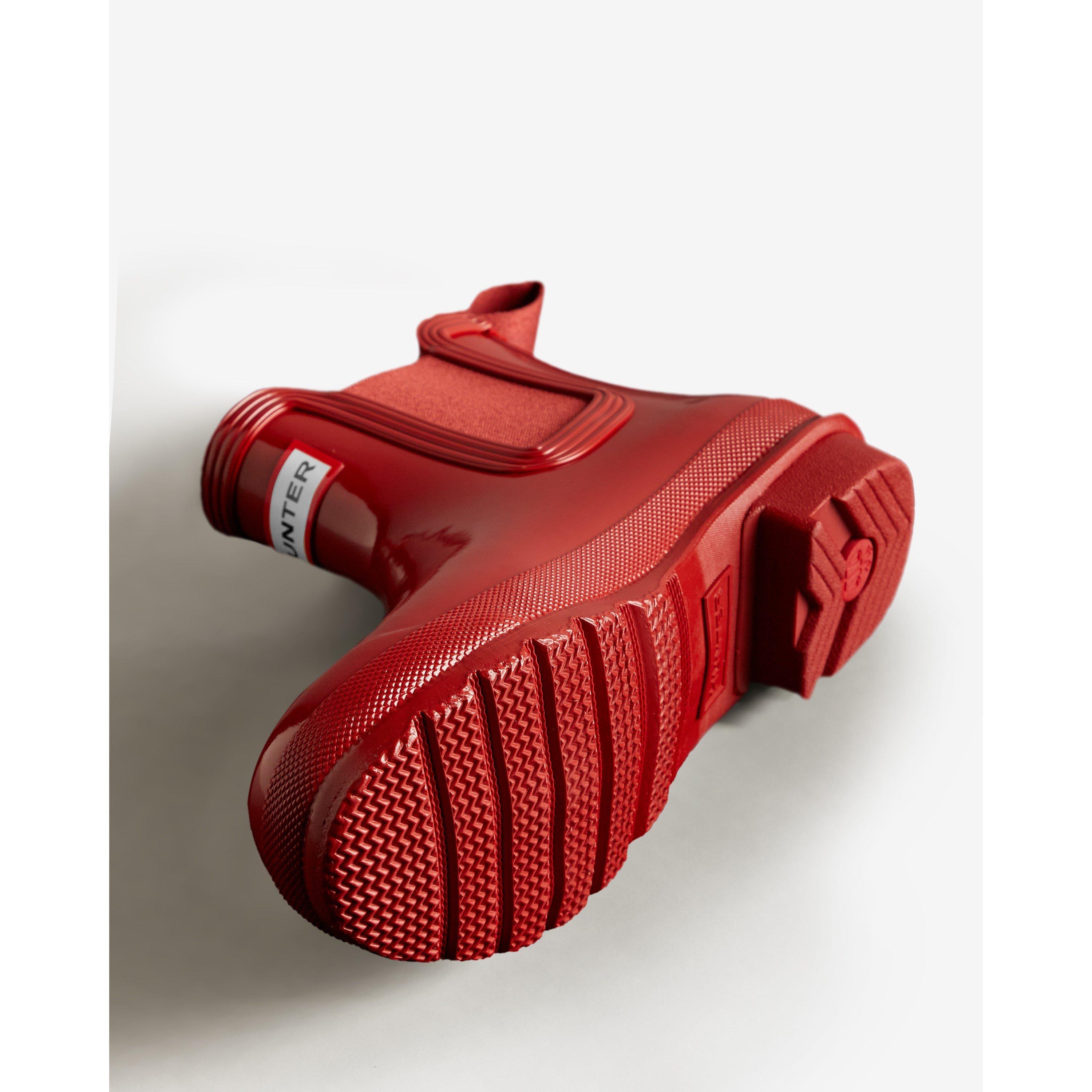 Red Gloss - Hunter - Women's Chelsea Gloss Wellies - 5