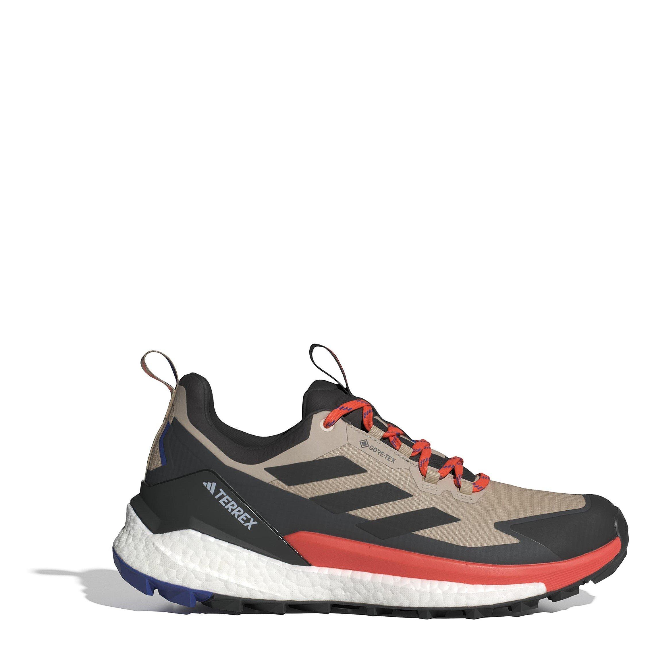 Beige/Blk/Ornge - adidas - Men's Terrex Free Hiker Low GTX Non Waterproof Hiking Shoes - 1