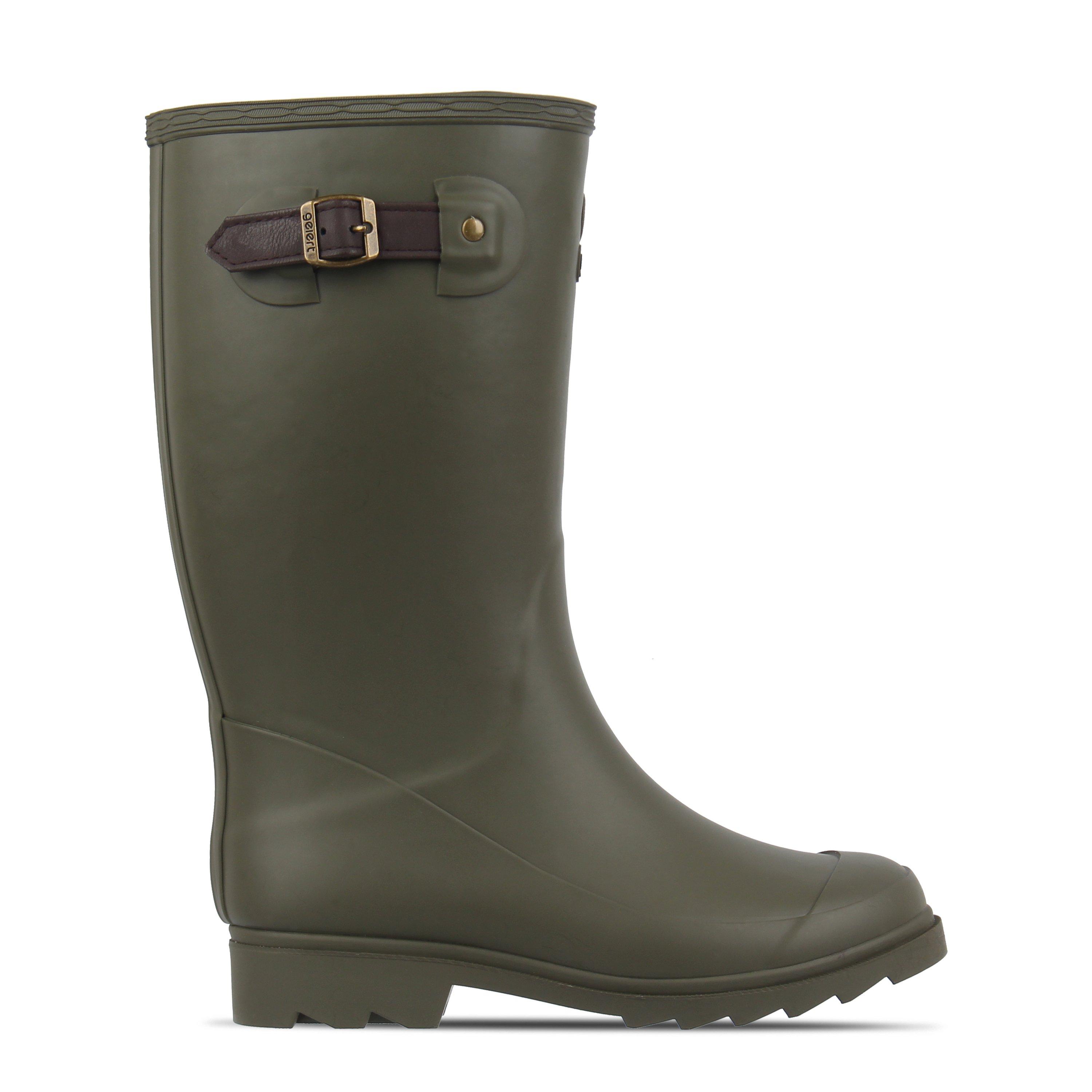 Gelert Women's Fur Lined Welly Boot - Olive - 5 (38)