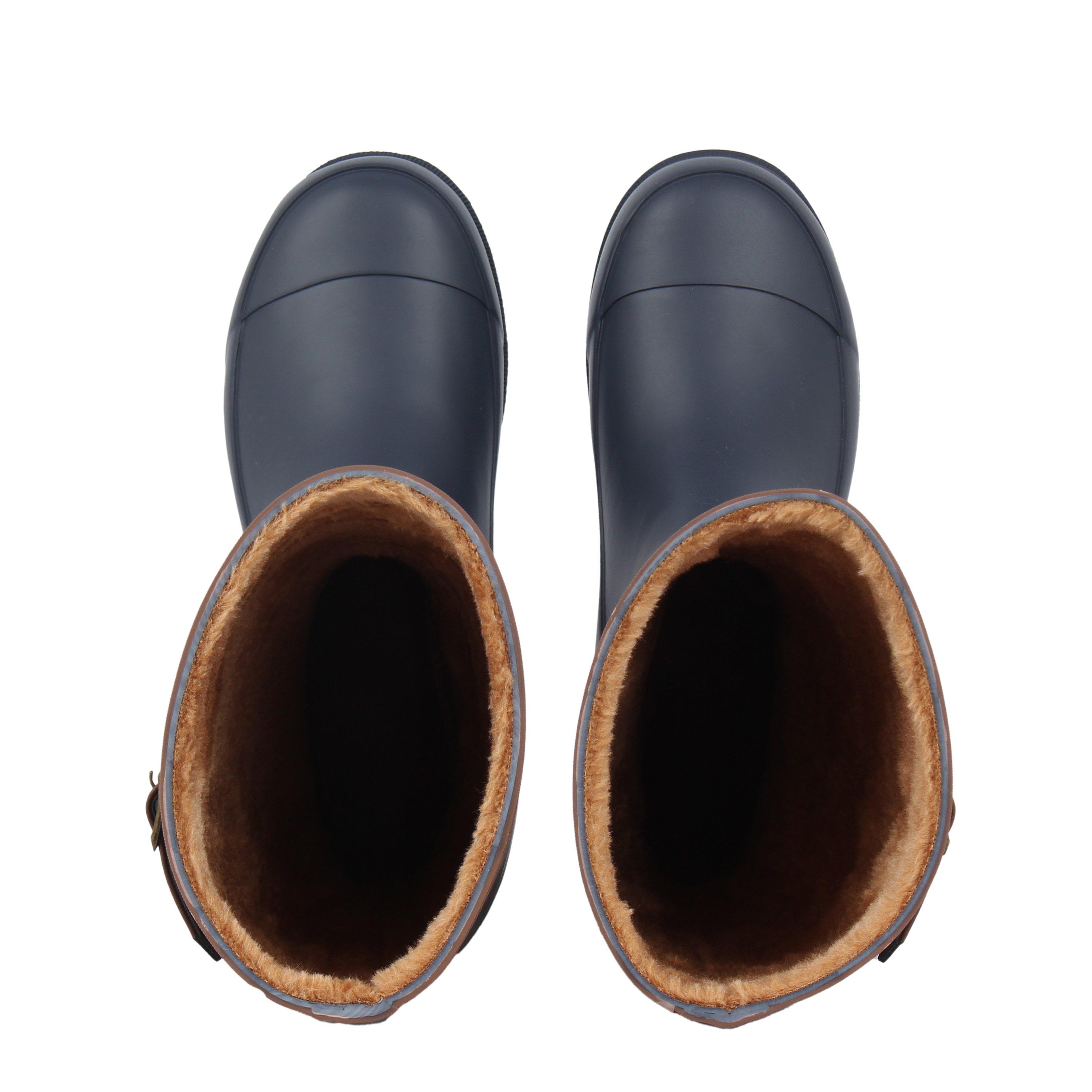 Navy - Gelert - Fur Lined Welly Boot Womens - 6