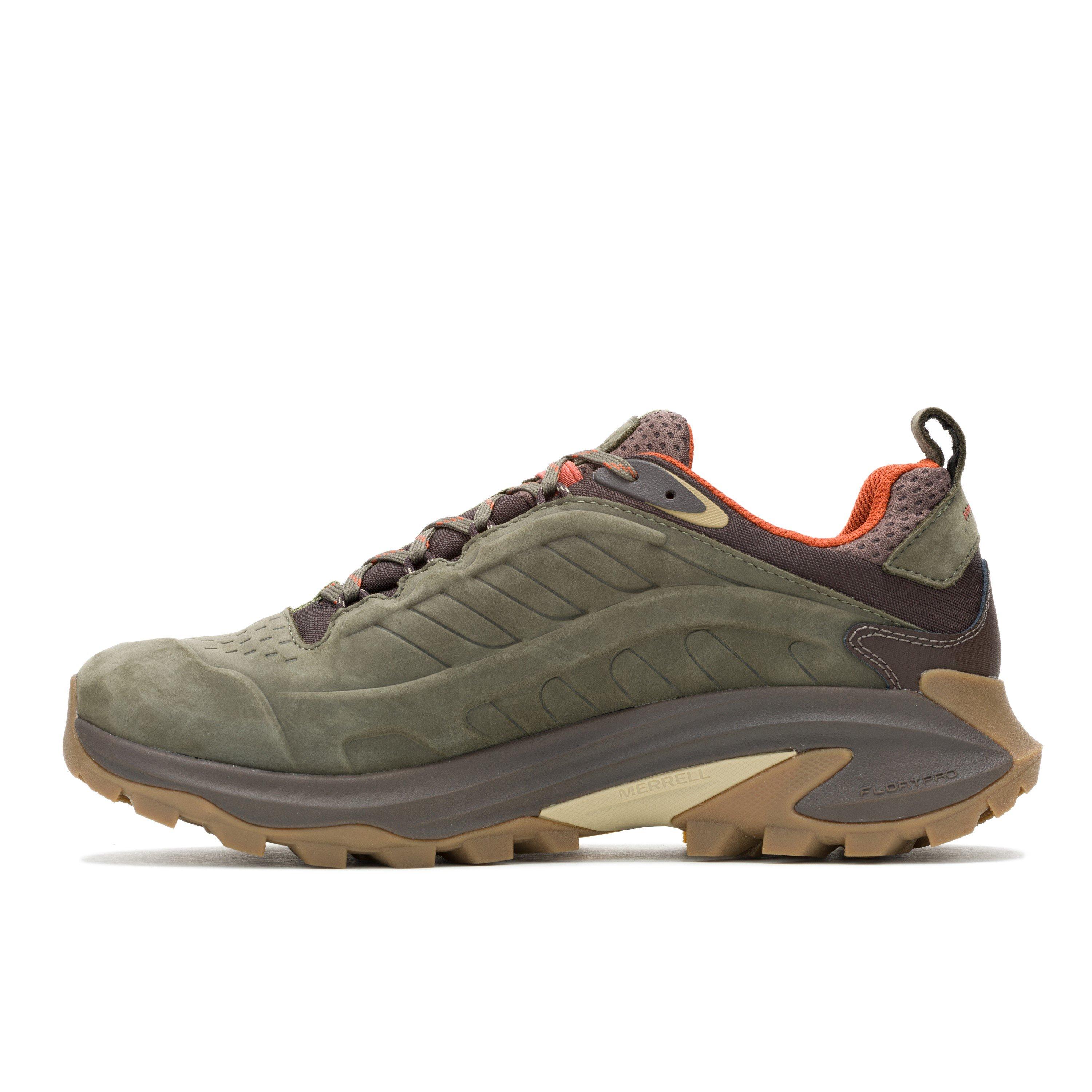 Olive - Merrell - Moab Speed 2 Leather Waterproof Hiking Shoe Mens - 3