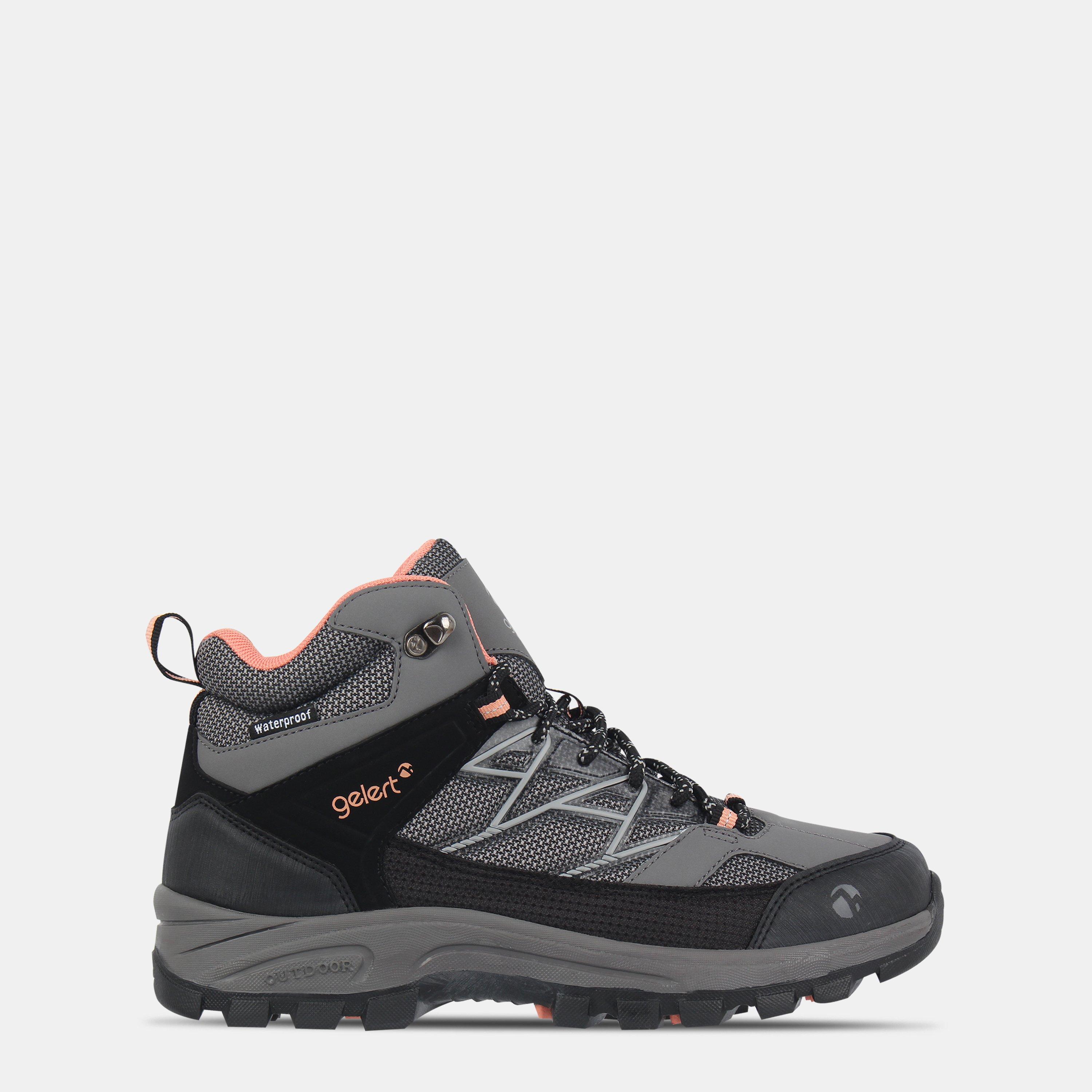 Houtskool/Zwart - Gelert - Women's Knott Waterproof Synthetic Upper Waterproof Hiking Boots - 1