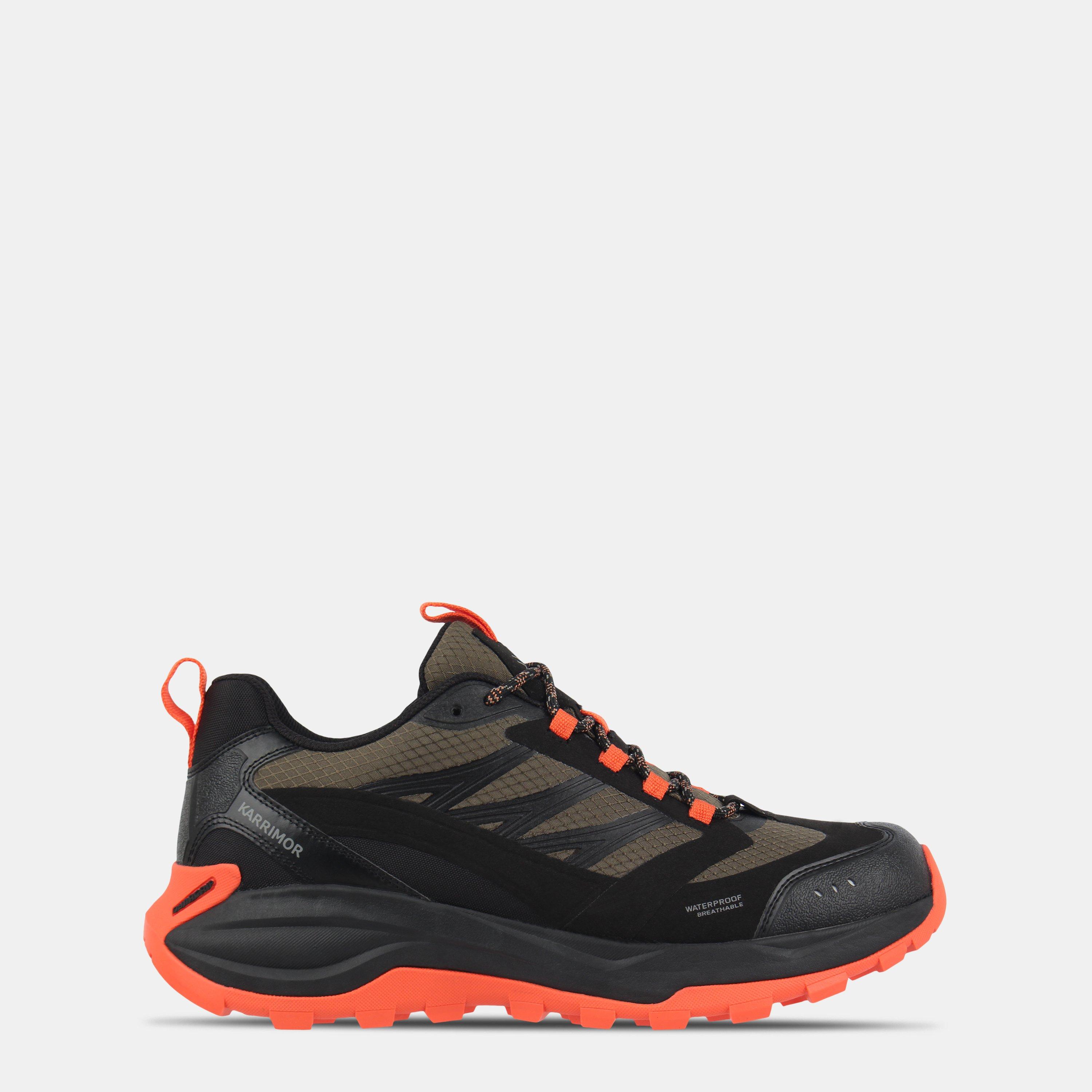 Karrimor Men's Milford Waterproof Hiking Shoes - Khaki/Orange - 8 (42)
