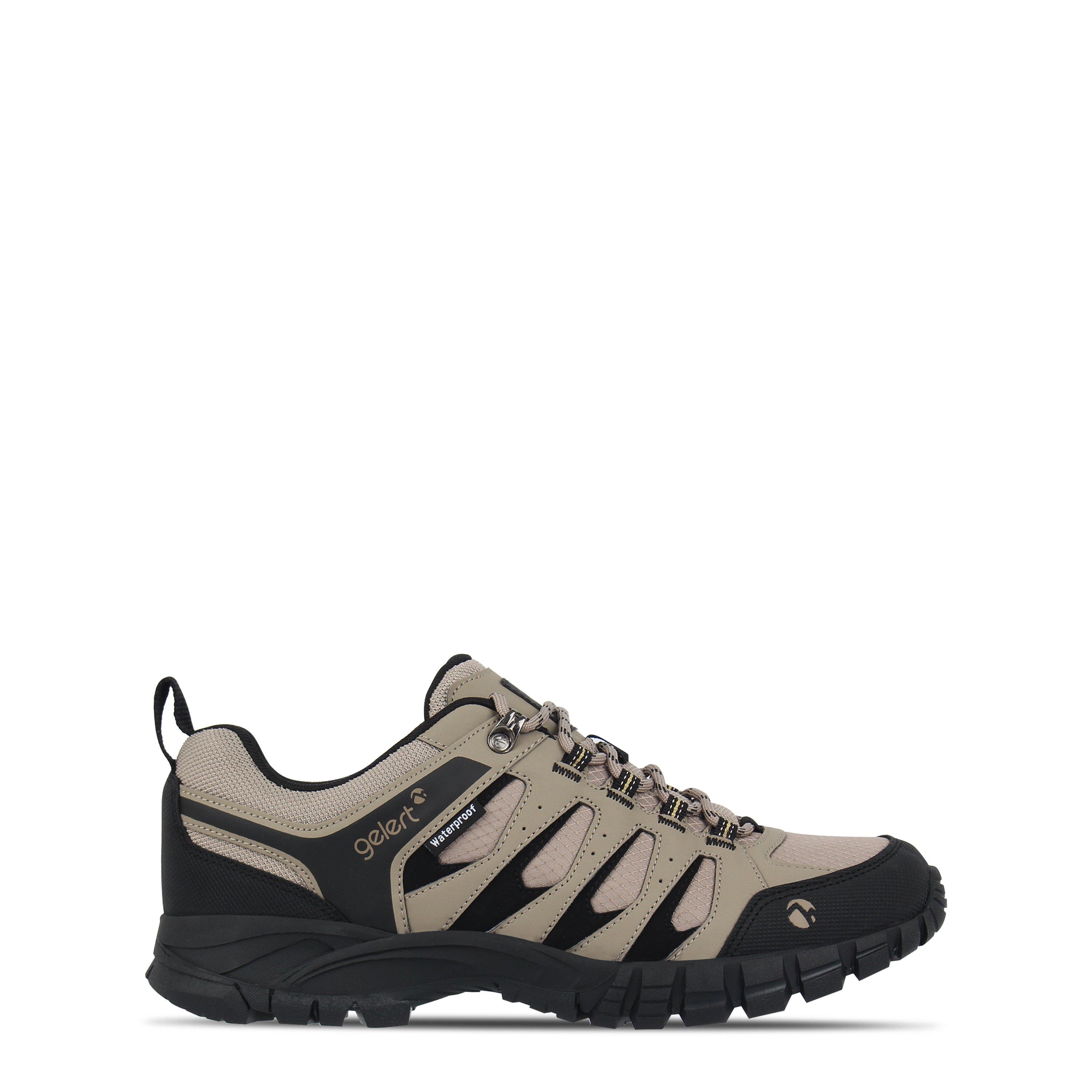 Stone/Black - Gelert - Ridgeway Waterproof Walking Shoes Mens - 1