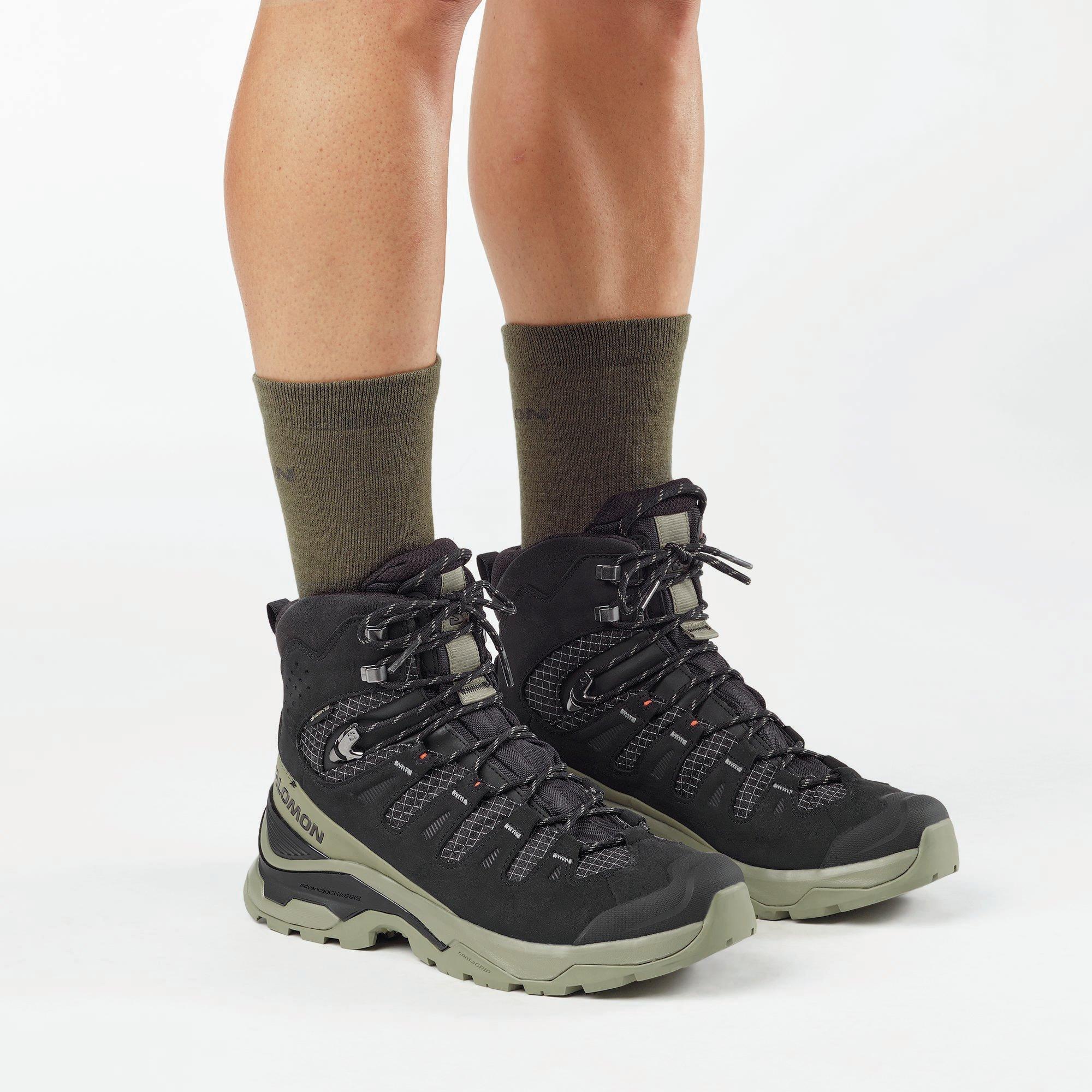 Black/Lichen - Salomon - Quest 5 GTX Mens Hiking Boot - 7