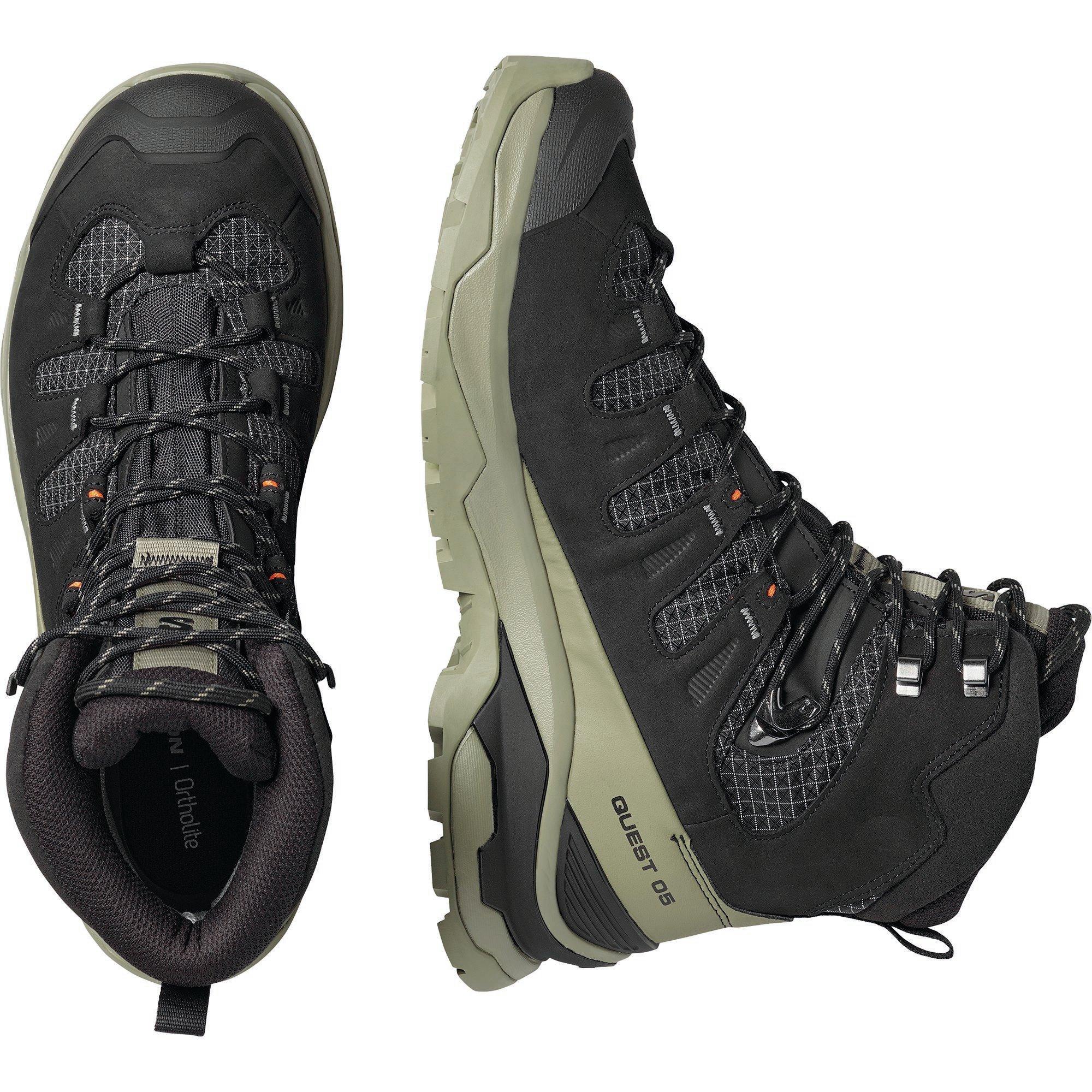 Black/Lichen - Salomon - Quest 5 GTX Mens Hiking Boot - 5