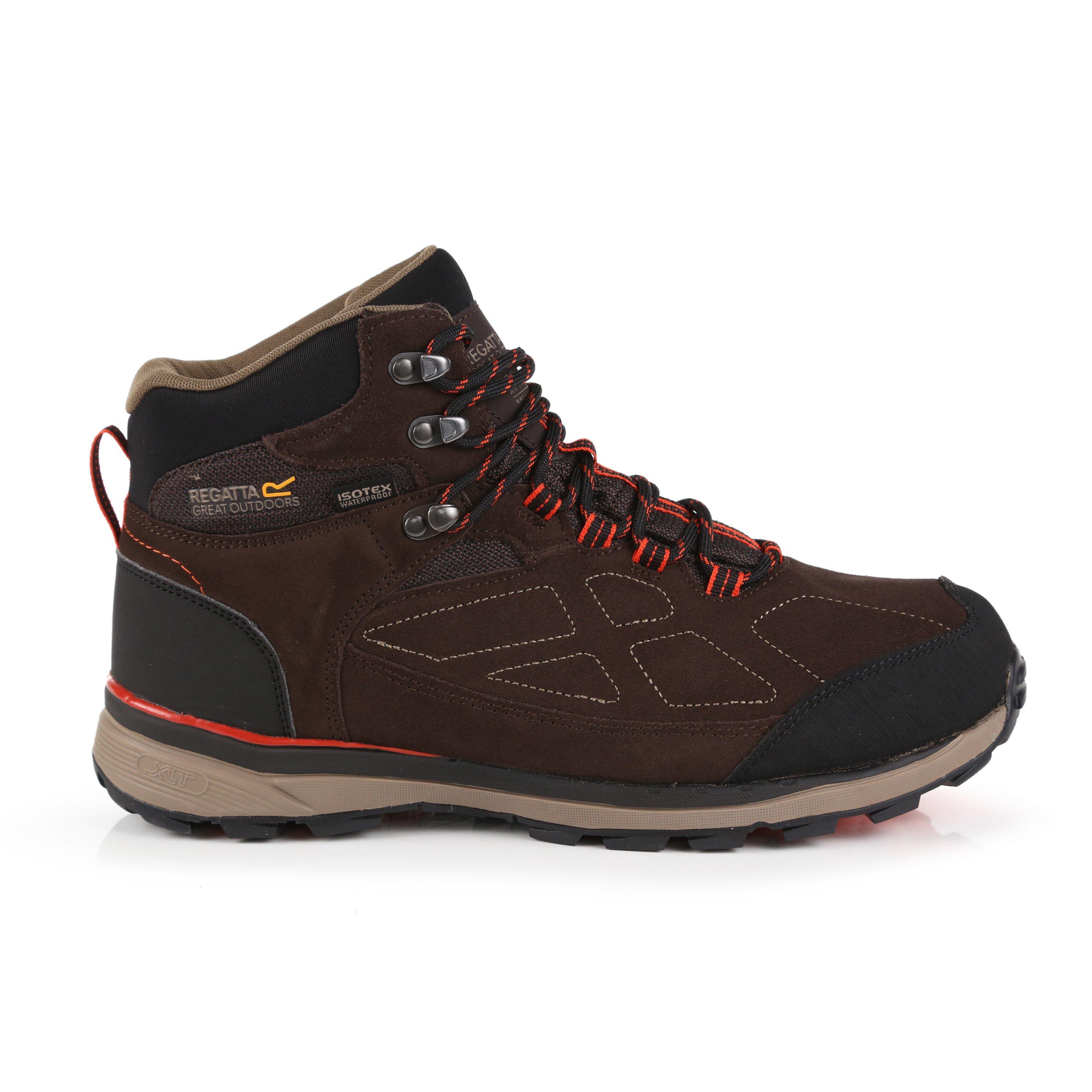 Peat/BrtSalm - Regatta - Men's Samaris Suede Breathable Waterproof Hiking Boot - 1