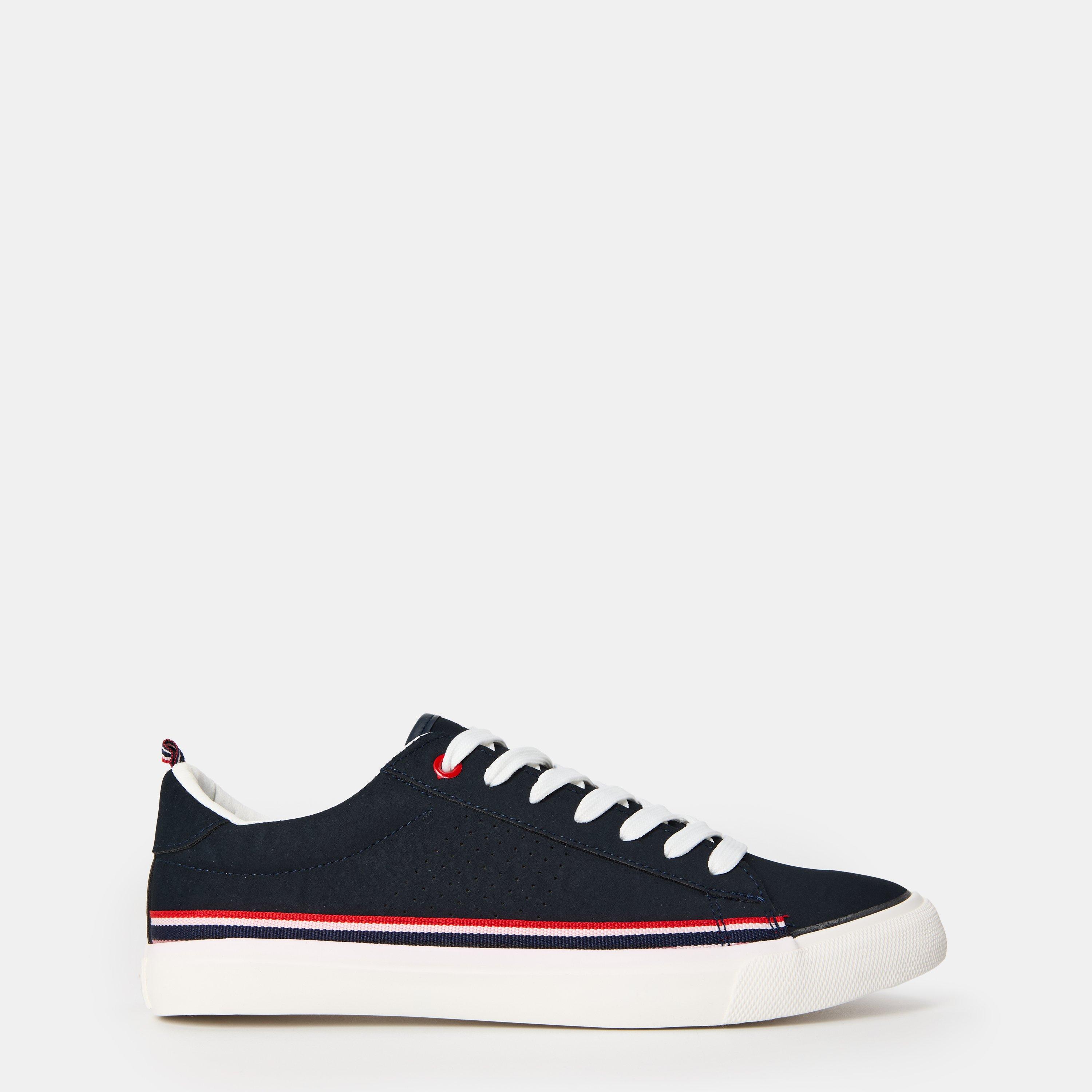 мъжко 's Stripe Canvas Low Trainers