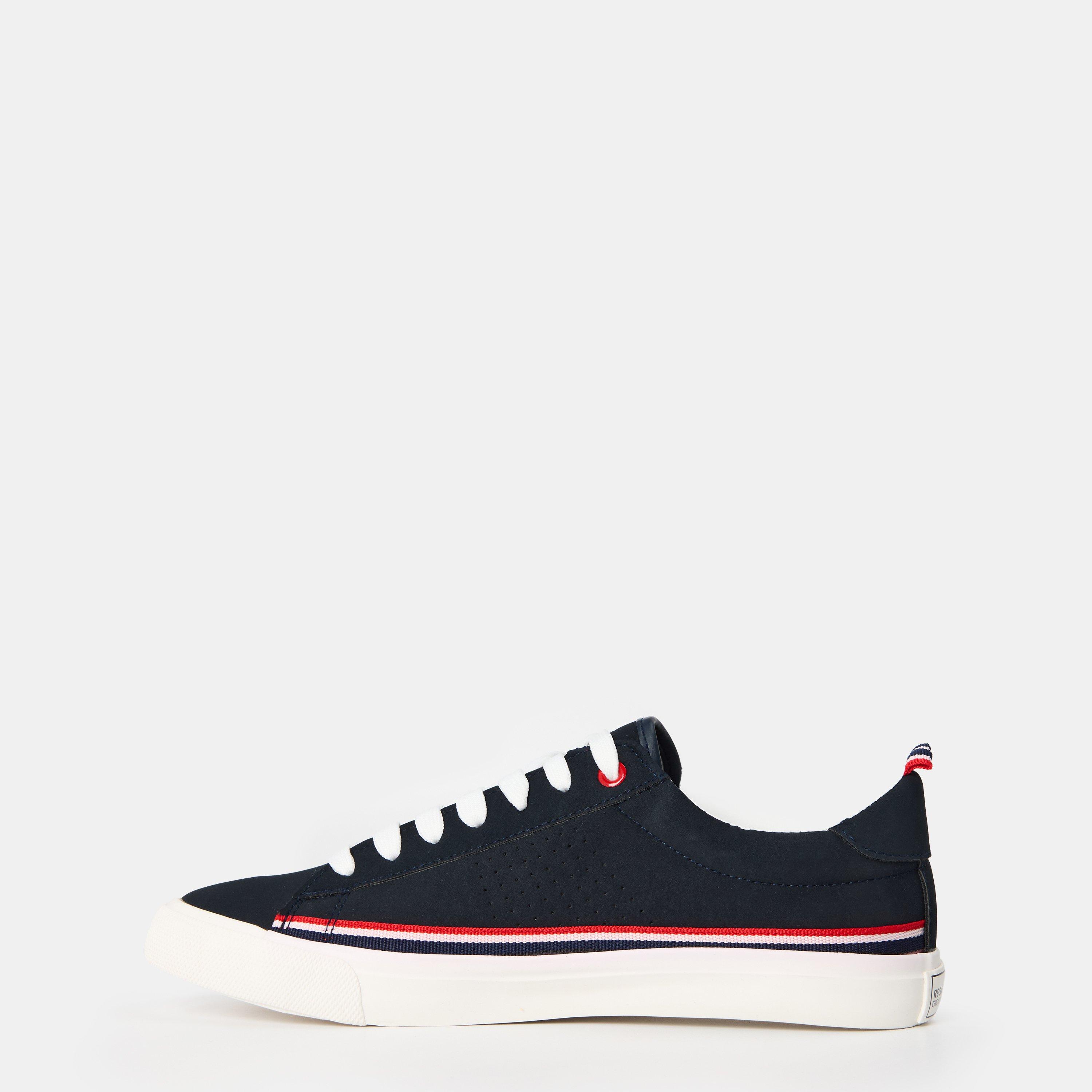 Navy - Regatta - Stripe Canvas Low Trainers - 2