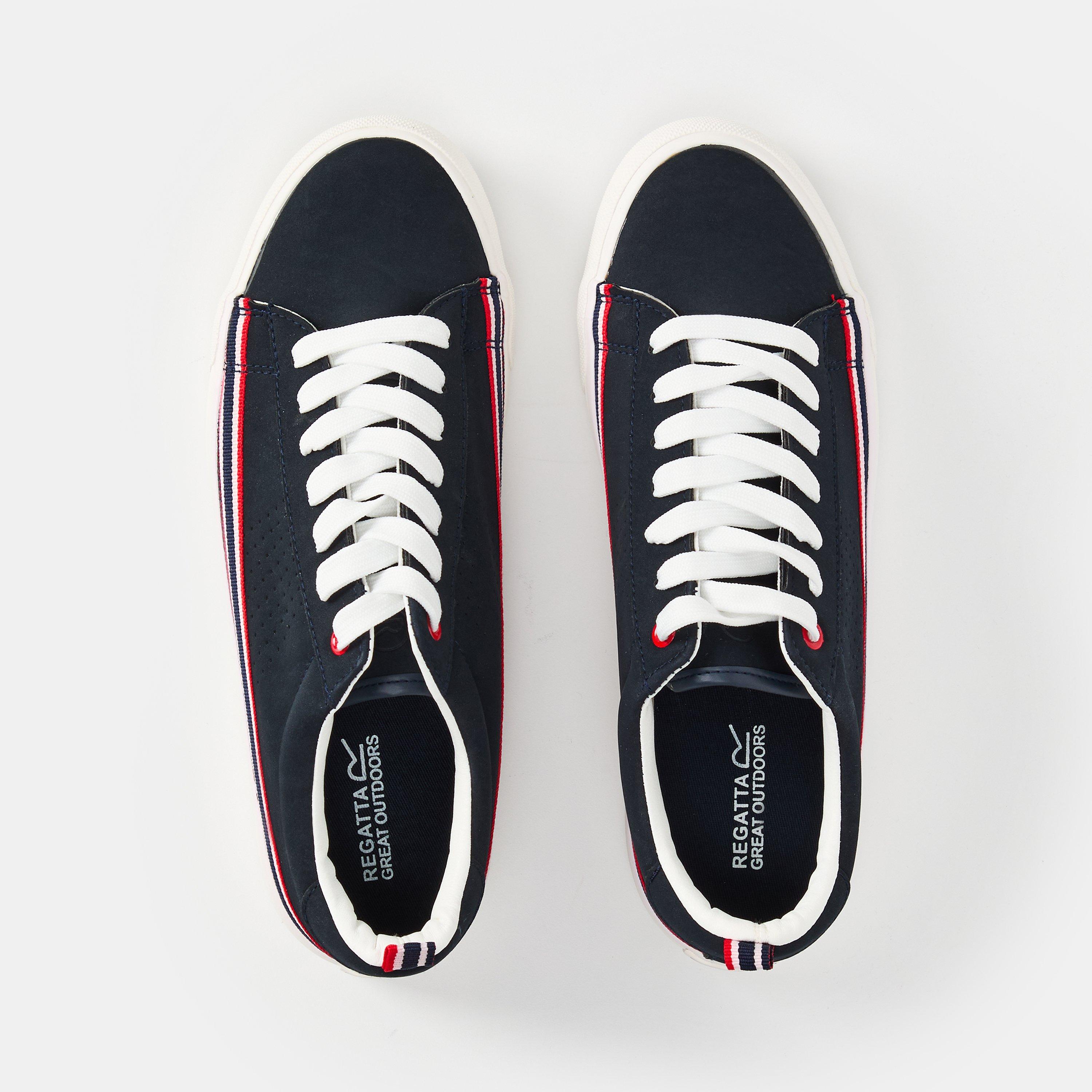 Navy - Regatta - Stripe Canvas Low Trainers - 4