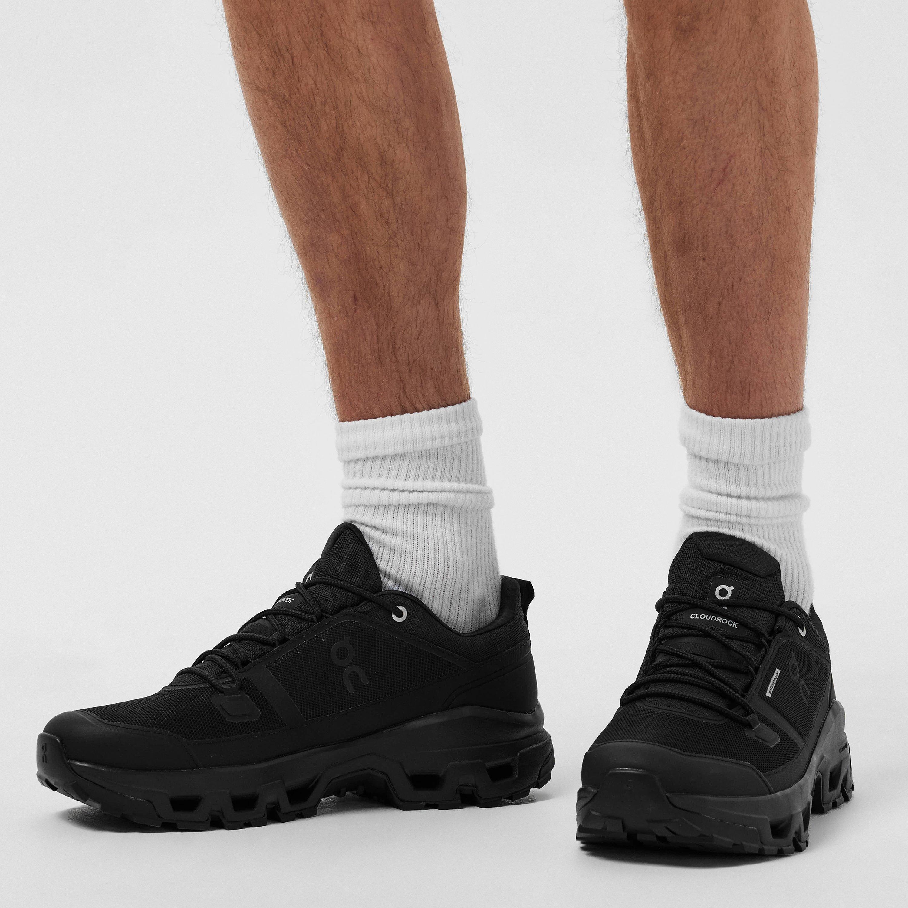 Black Black - On - Men's Cloudrock Low Waterproof Off-Road Trail Running Shoes - 3