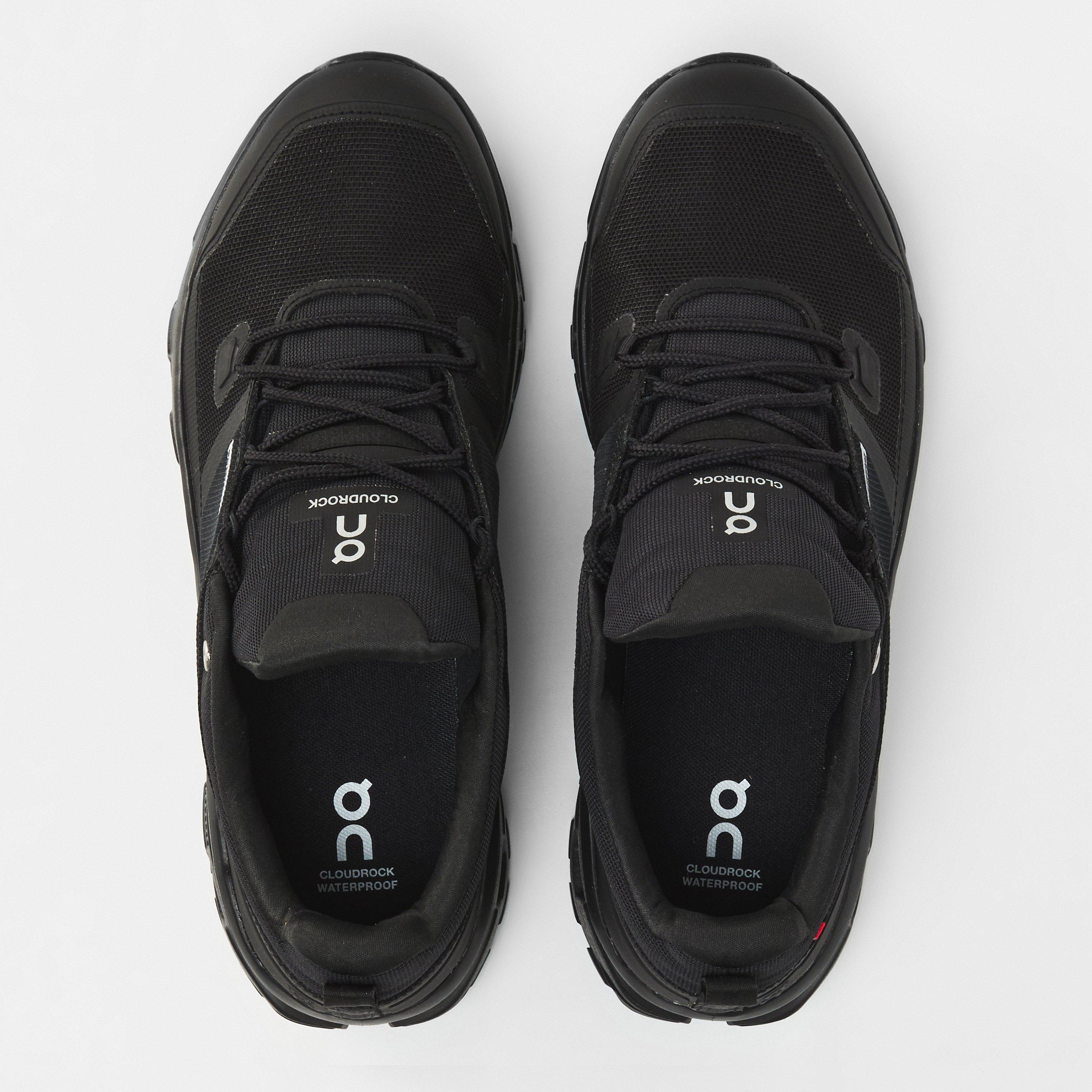 Black Black - On - Men's Cloudrock Low Waterproof Off-Road Trail Running Shoes - 5