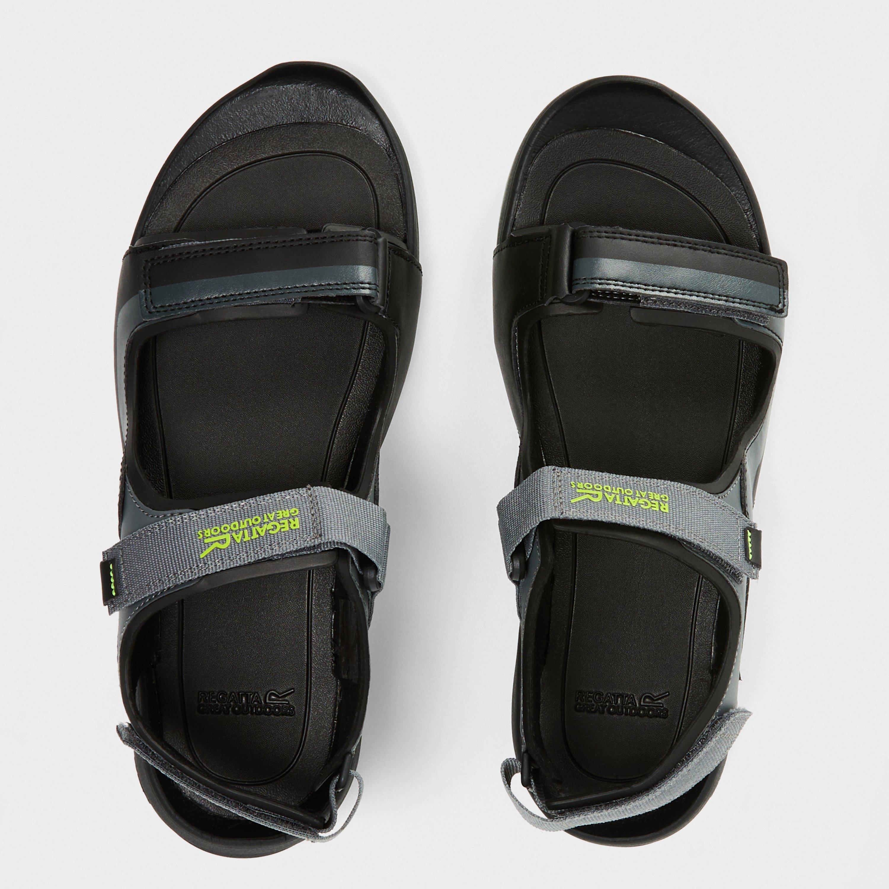Black/Lime - Regatta - Men's Samaris Adjustable Walking Sandals - 4