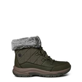 Skechers Skechers Fold Over Faux Fur Heavy Mesh Lace Snow Boots Womens