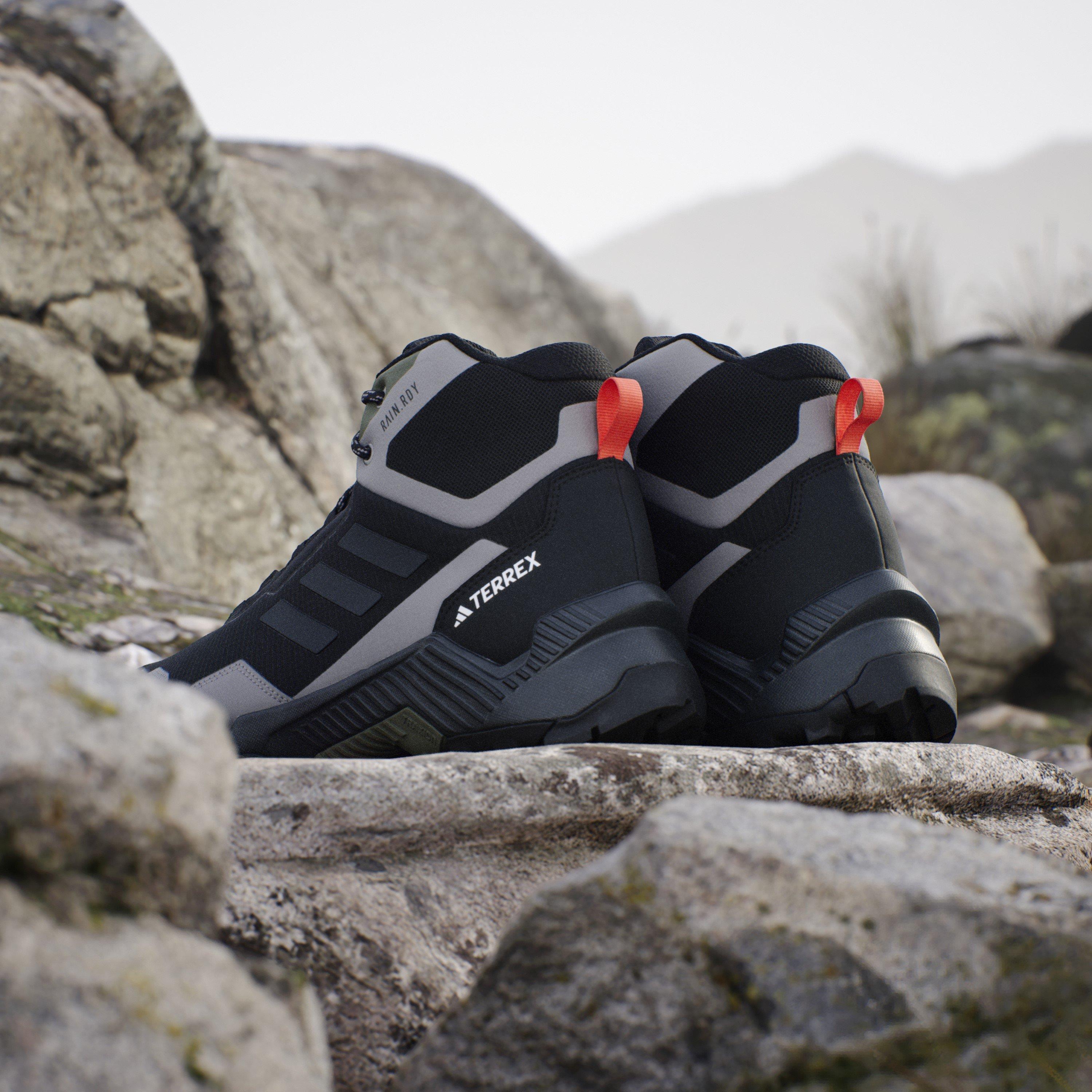 Black/Carbon - adidas - Terrex Eastrail Mid Waterproof Hiking Shoes - 13