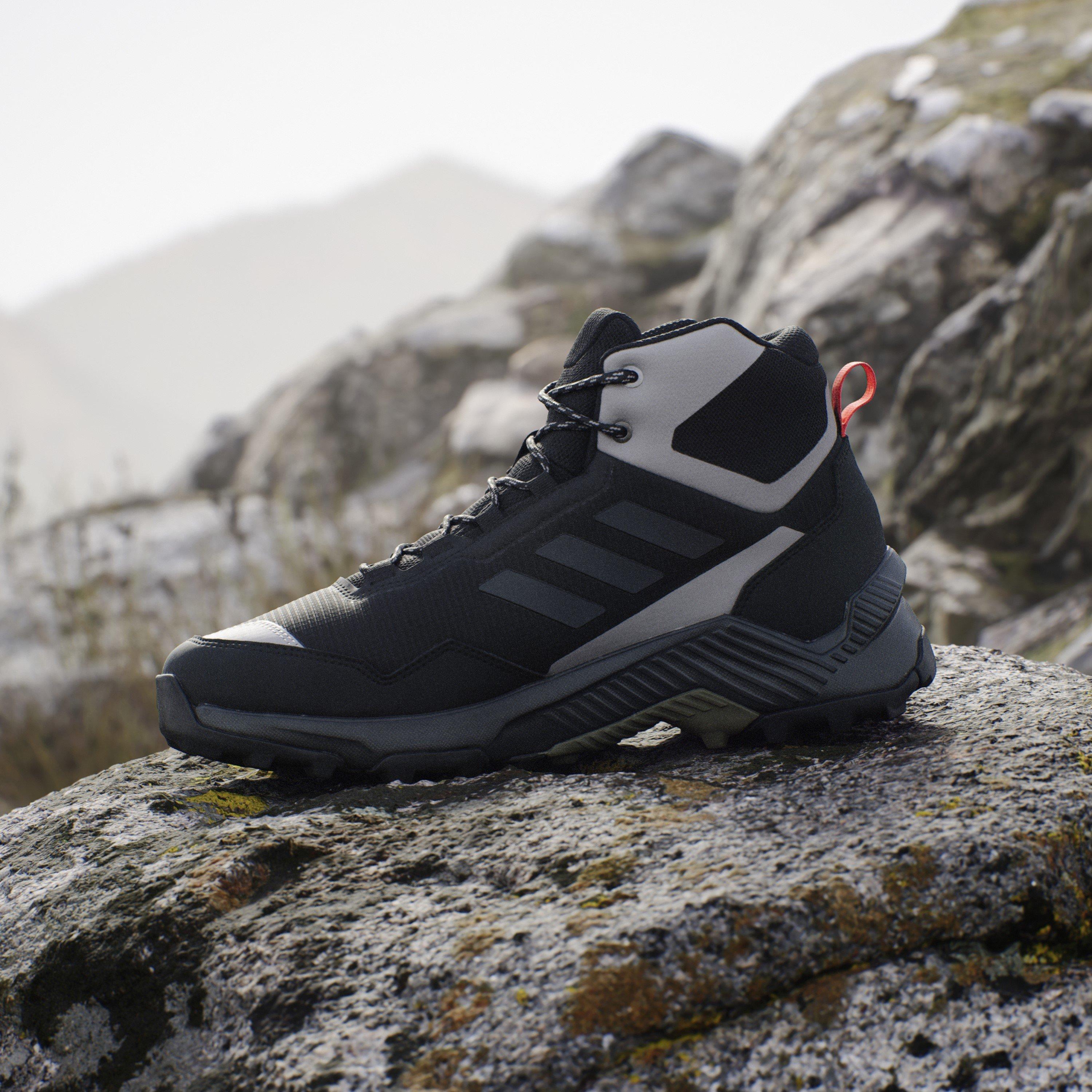 Black/Carbon - adidas - Terrex Eastrail Mid Waterproof Hiking Shoes - 14