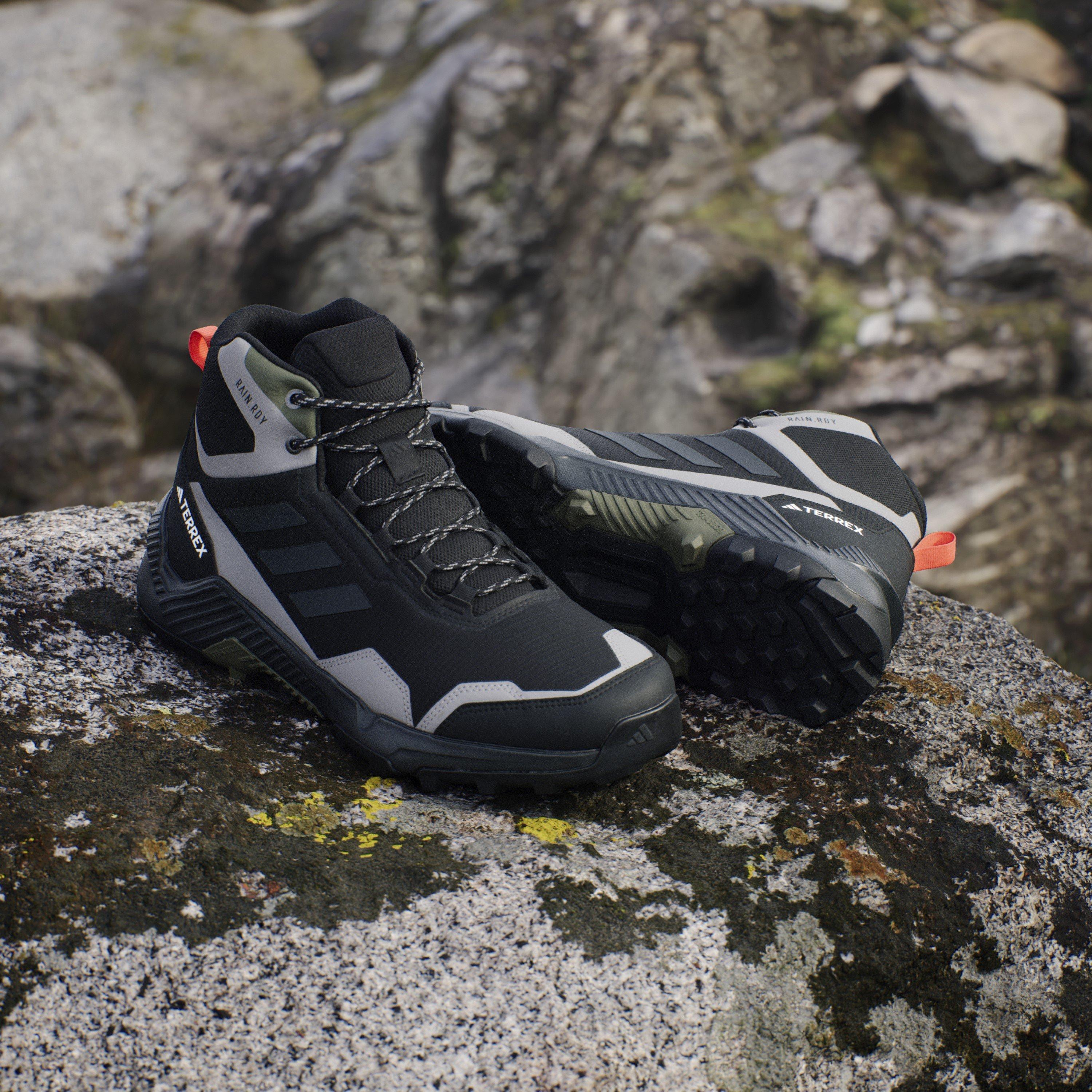 Black/Carbon - adidas - Terrex Eastrail Mid Waterproof Hiking Shoes - 15