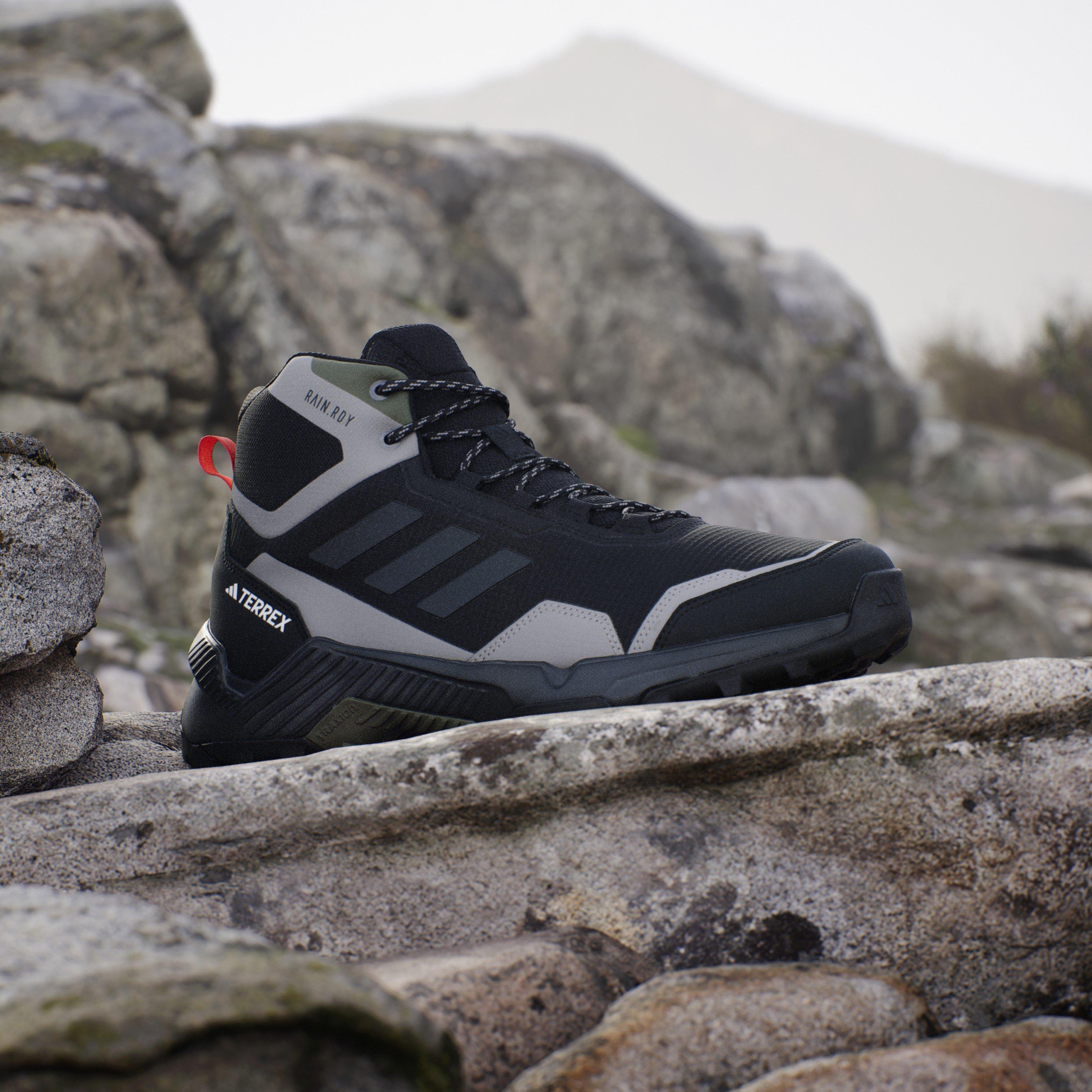 Black/Carbon - adidas - Terrex Eastrail Mid Waterproof Hiking Shoes - 10