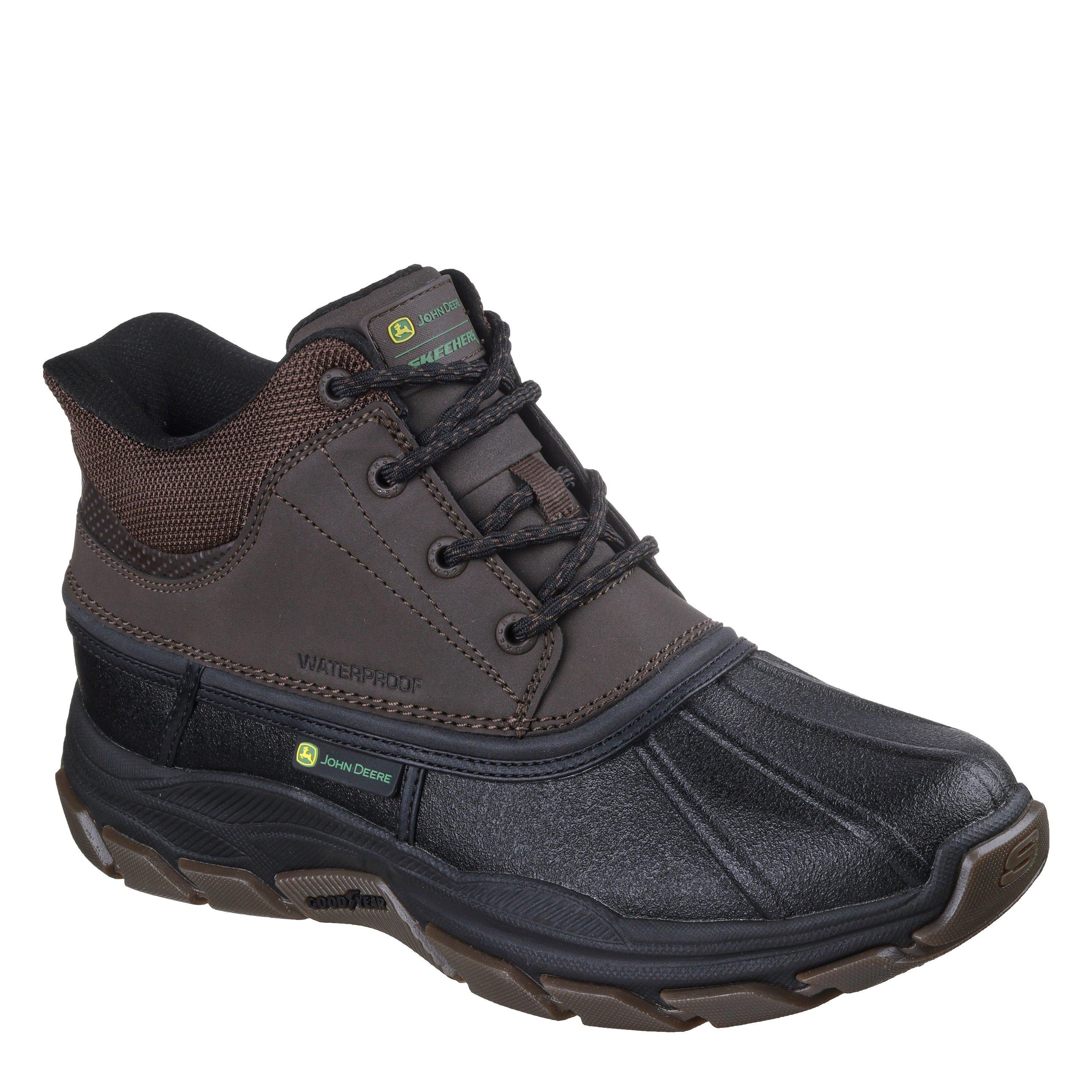 Chocolade/Zwart - Skechers - John Deere Slip-Ins Mid Top Waterpr Hiking Boots Mens - 1