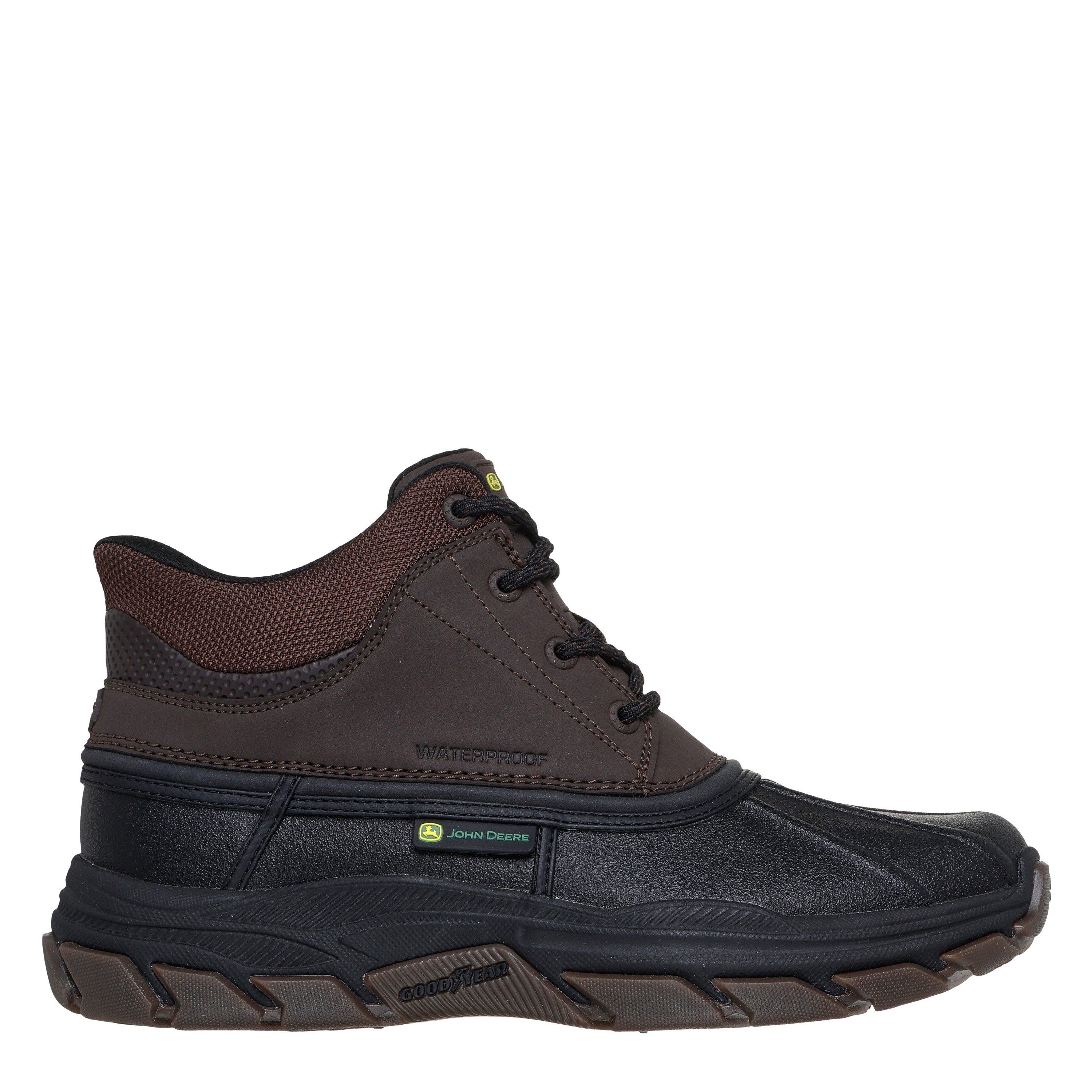 Chocolade/Zwart - Skechers - John Deere Slip-Ins Mid Top Waterpr Hiking Boots Mens - 3