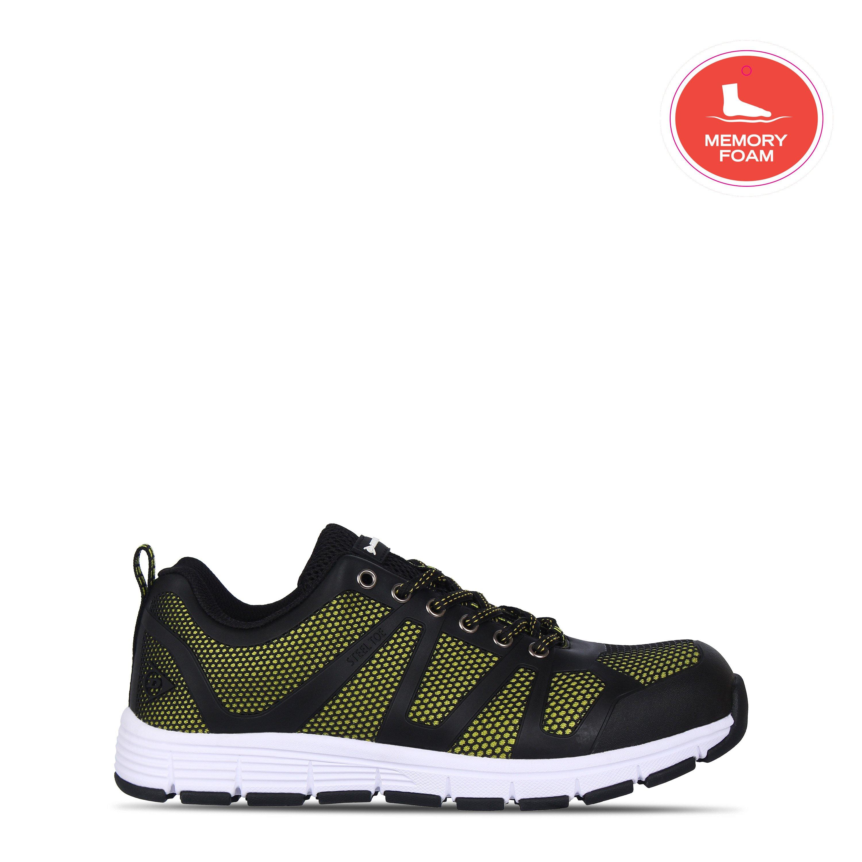 Dunlop Men's Reno Steel Toe Cap Shoes - Black/Fluro - 8.5 (42.5)