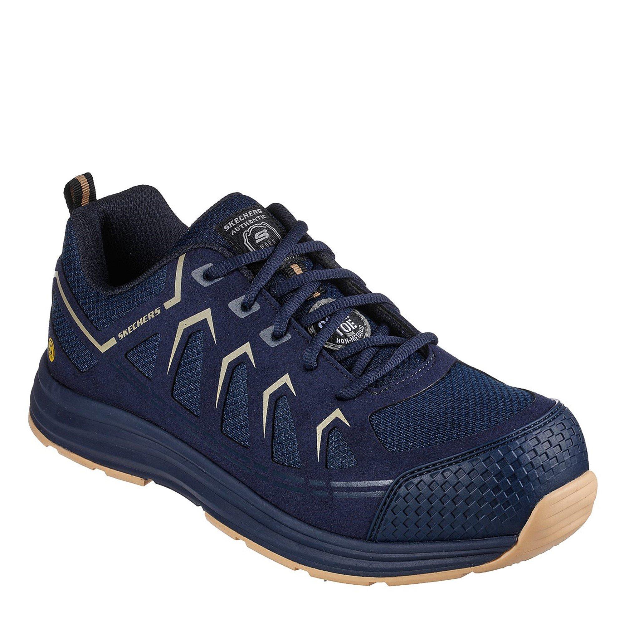 Marine/Beige - Skechers - Lace Up Athletic W Composite Toe Steel Cap Boots Mens - 1